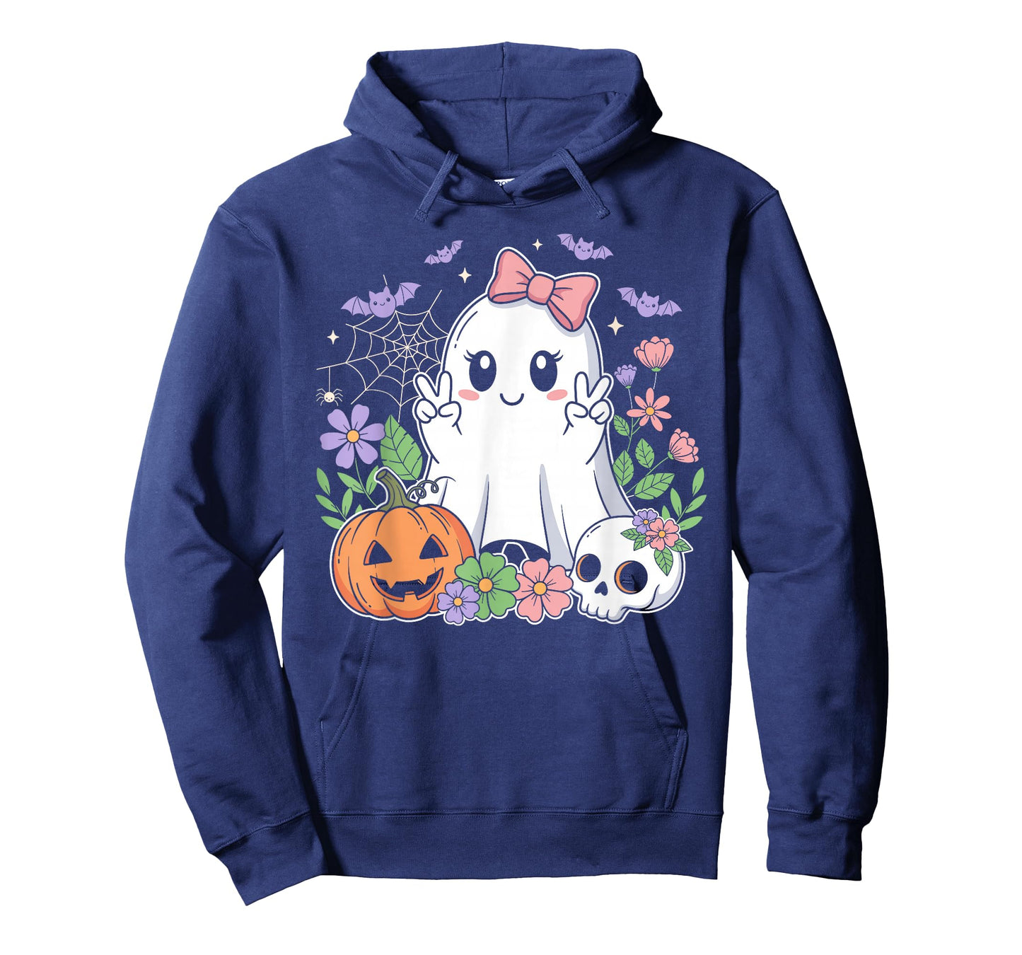Cute Floral Ghost Coquette Spooky Halloween Girls Women T-Shirt