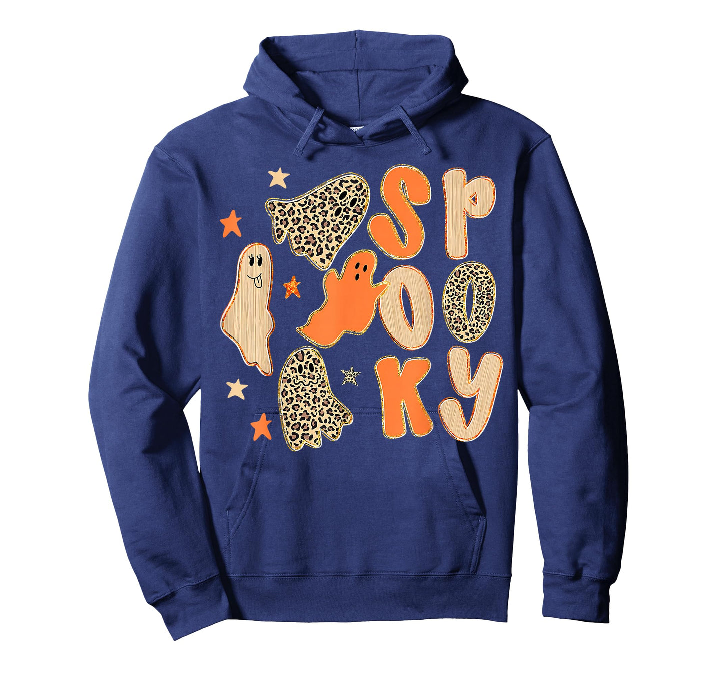 Preppy Leopard Halloween Horror Spooky Season Ghost Boo Girl T-Shirt