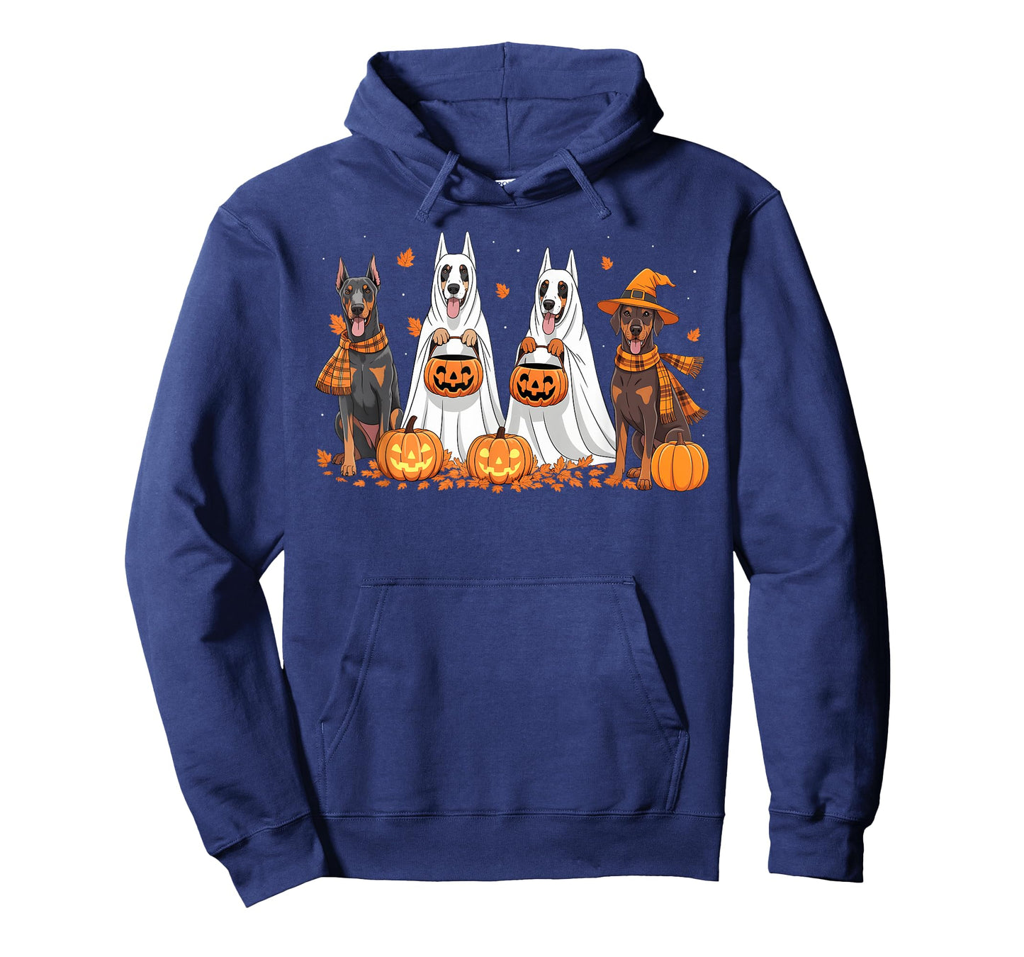 Funny Doberman Dog Ghost Fall Autumn Leaves Thanksgiving T-Shirt