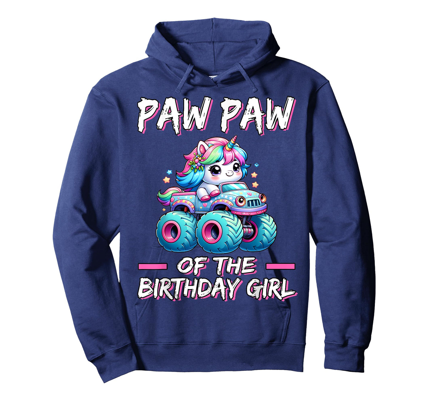 PAW PAW of the Birthday Girl Monster Truck Unicorn 1st Bday T-Shirt