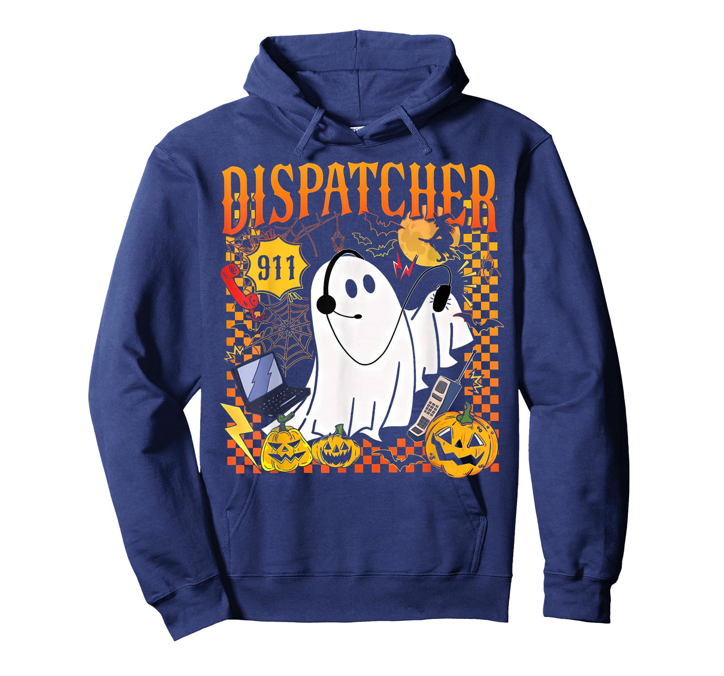 Groovy Spooky 911 Dispatcher Ghost Halloween Police Dispatch T-Shirt