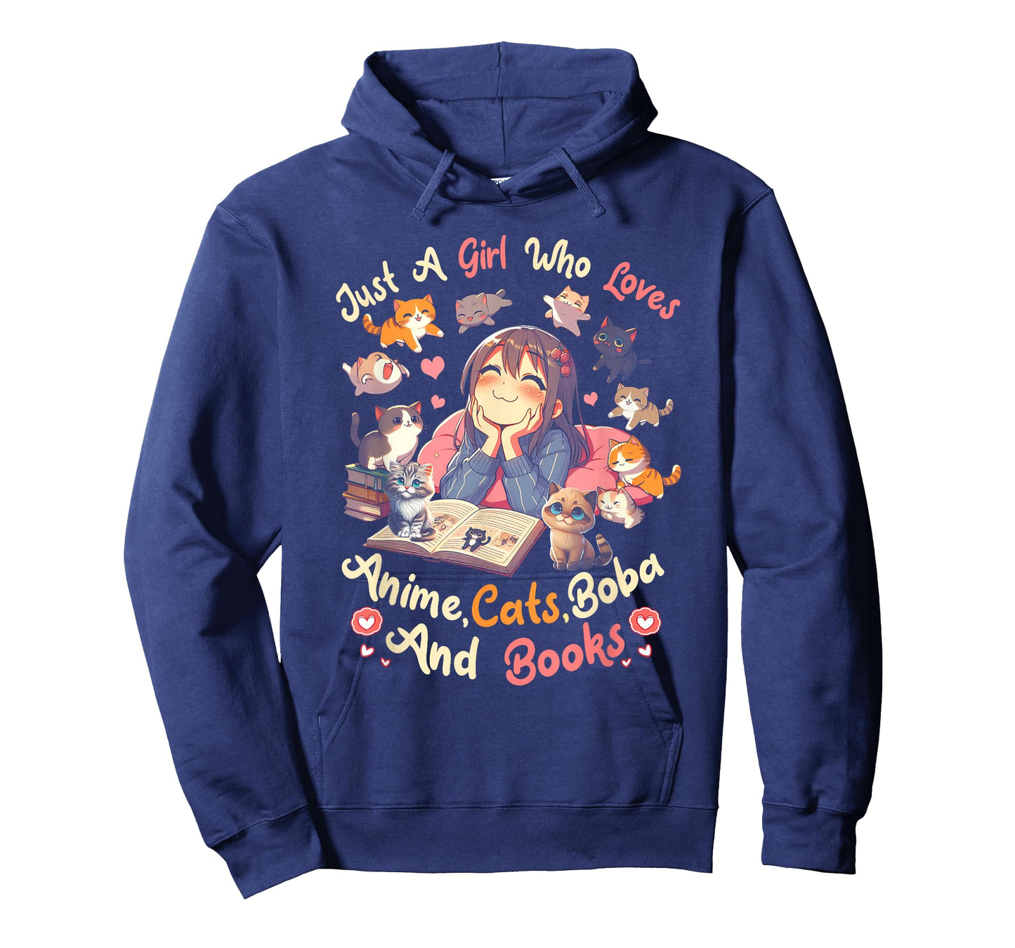 Just Girl Who Loves Anime Cats Boba And Books Bubble Tea T-Shirt