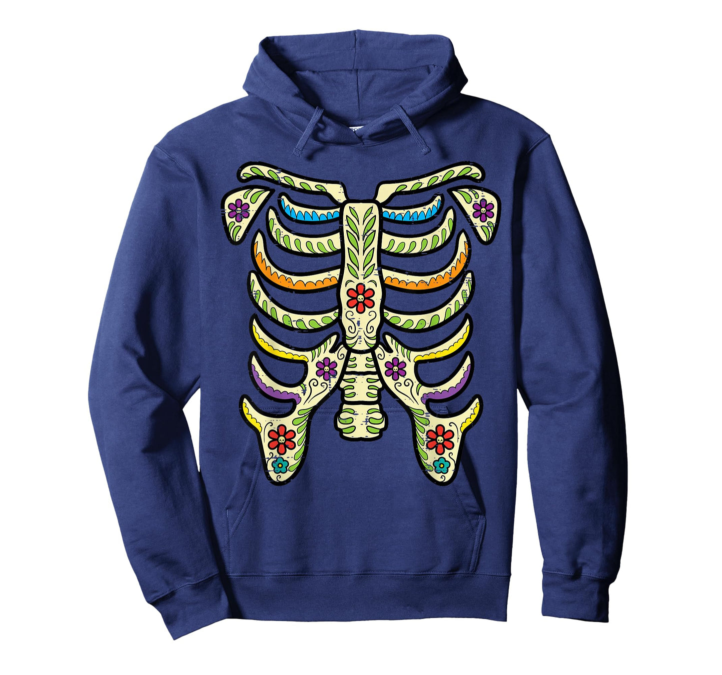 Sugar Skull Skeleton Rib Halloween Costume Day Of The Dead T-Shirt