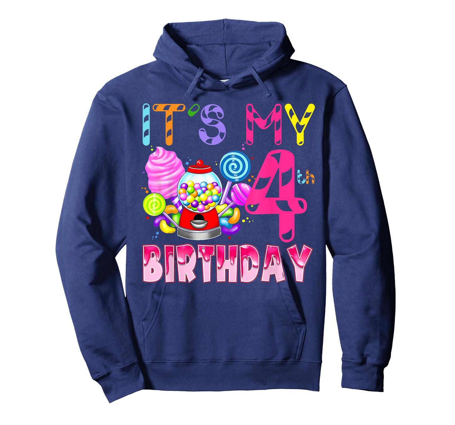 Its My 4th Birthday Candy Candyland Birthday Girl 4 Year Old T-Shirt