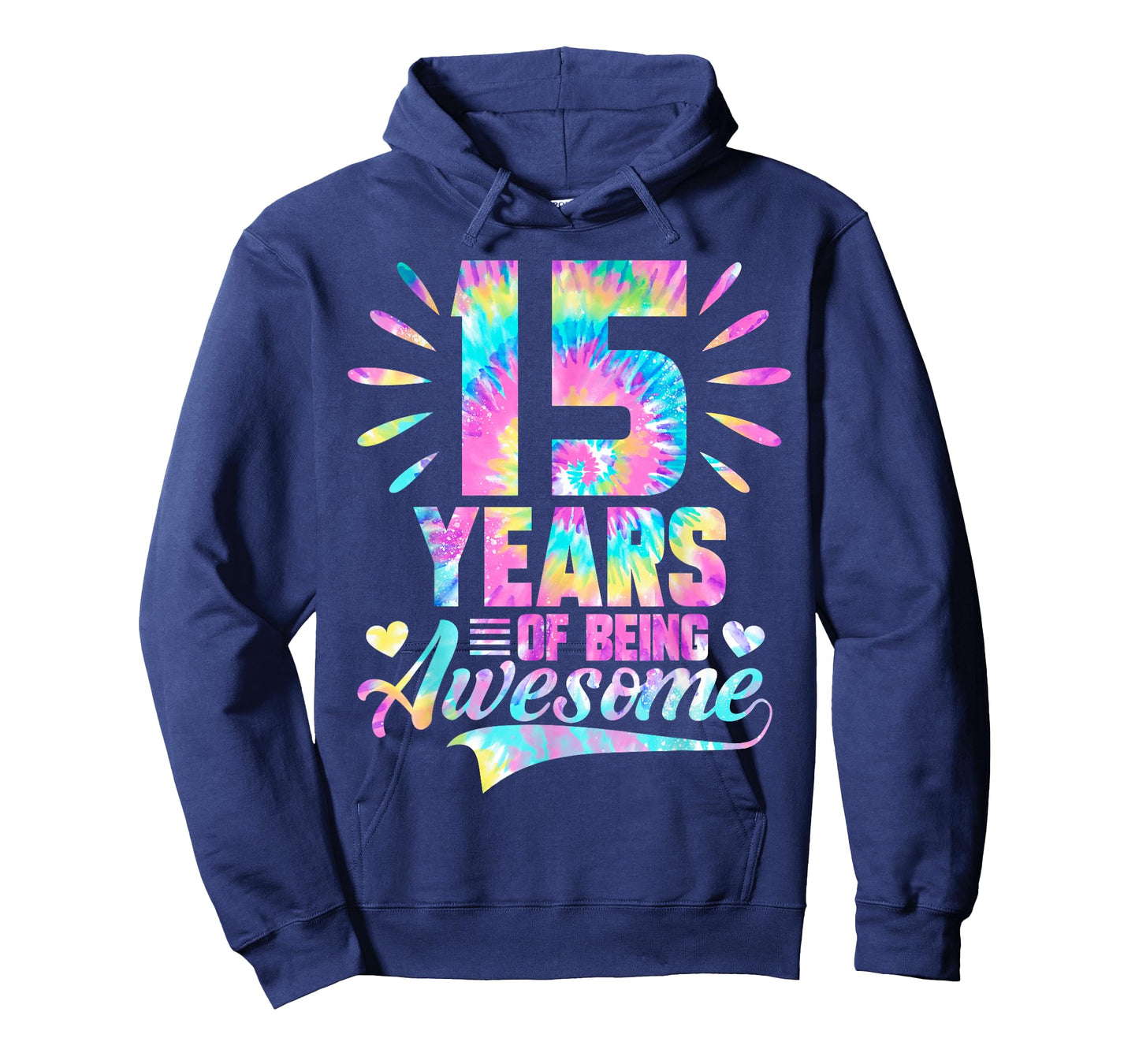 15th Birthday Gift Idea Tie-Dye 15 Year Of Being Awesome T-Shirt