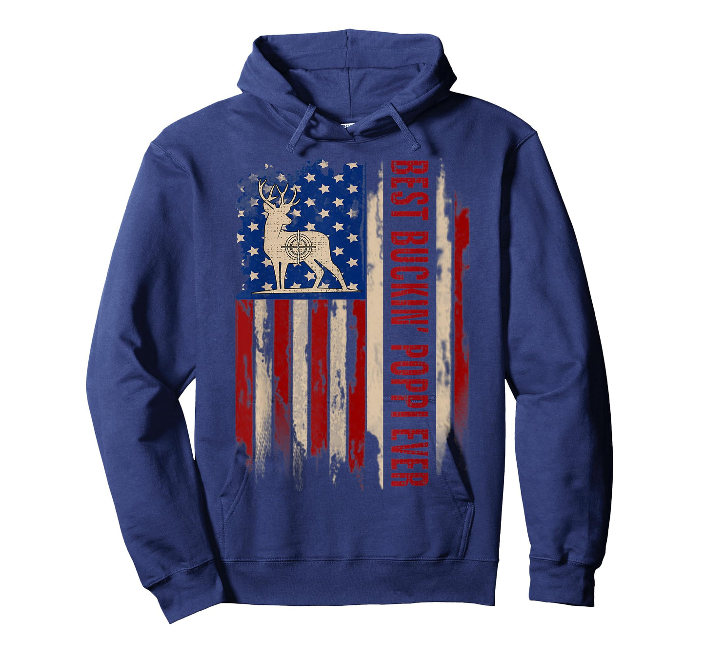 Best Buckin' Poppi Ever American USA Flag Deer Hunting Gift T-Shirt