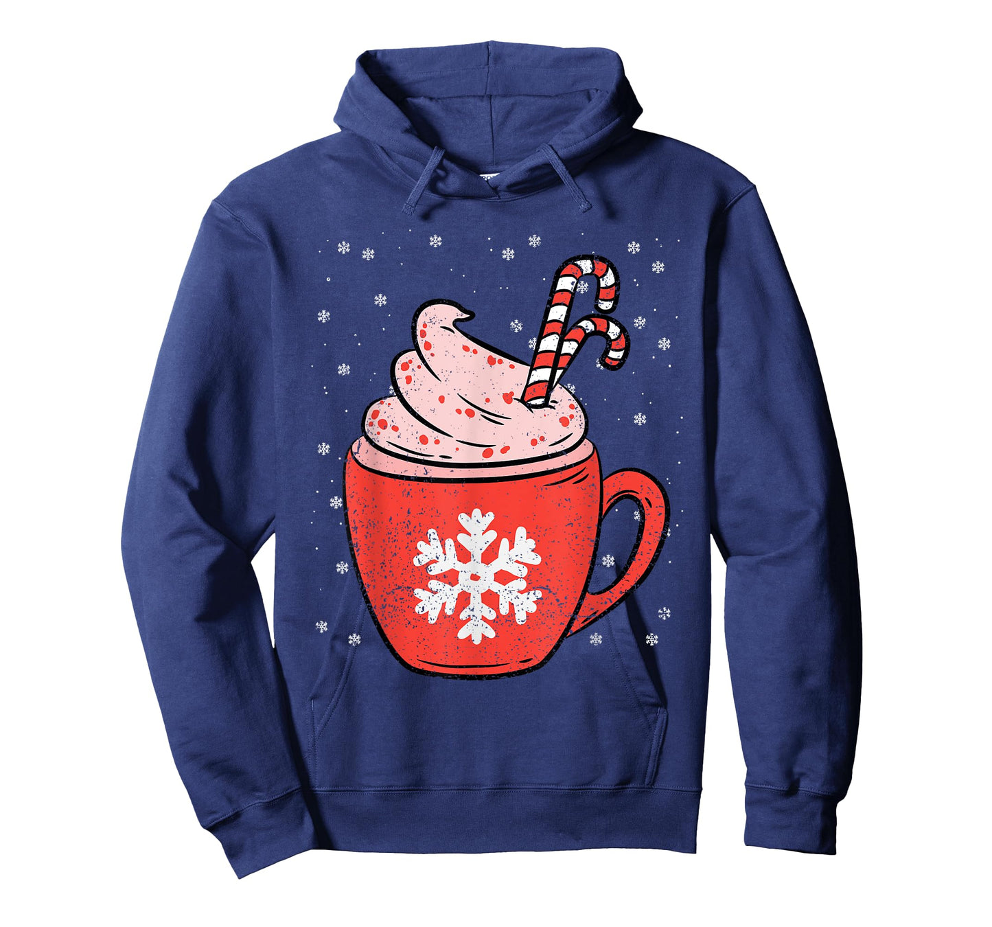 Coffee Candy Cane Christmas Pajama X-mas Snowflakes T-Shirt