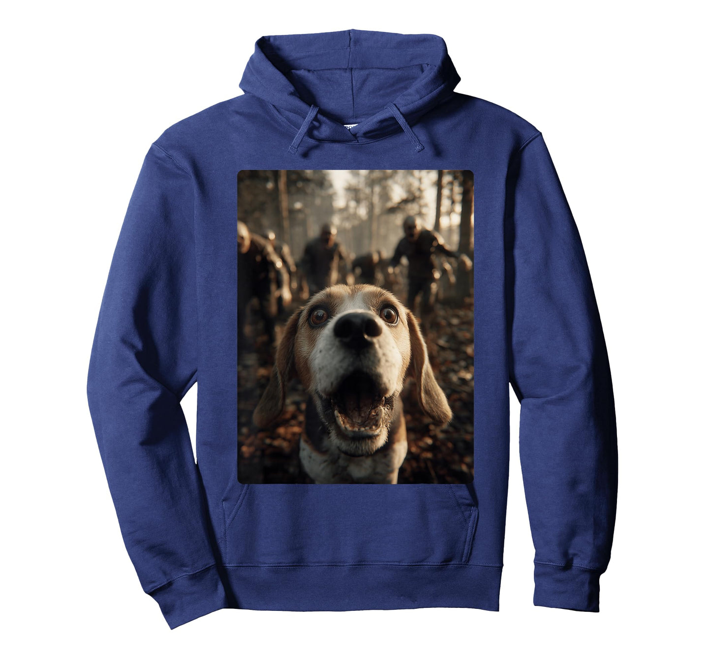 Funny Beagle Selfie with Zombies Creepy Forest Halloween Dog T-Shirt