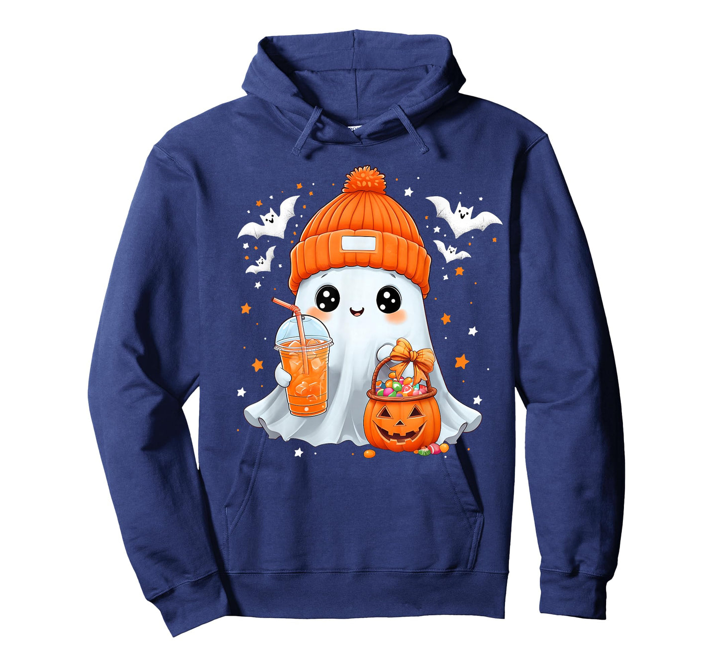 Cute Halloween Ghost Drink Pumpkin Spice Beanie Girl Women T-Shirt