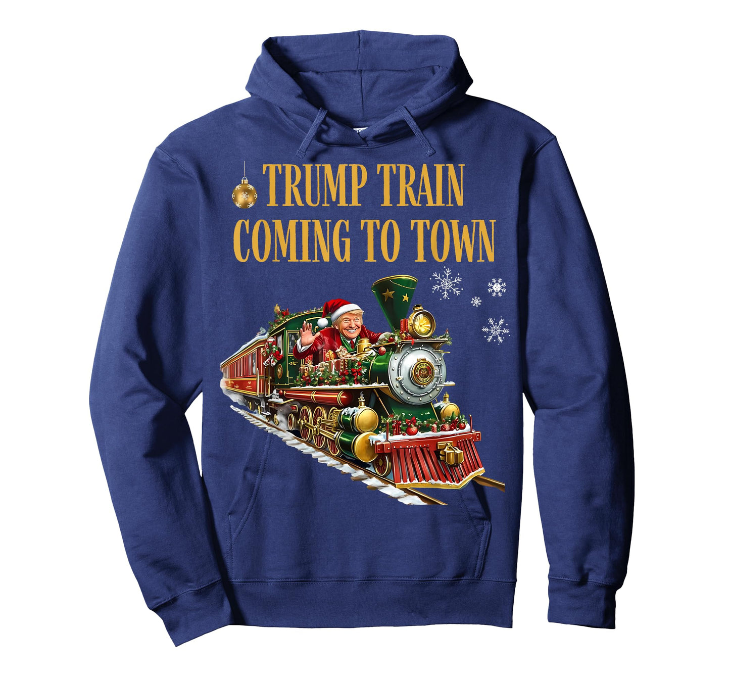 Trump Train Coming to Town Funny Christmas Santa Claus Trump T-Shirt
