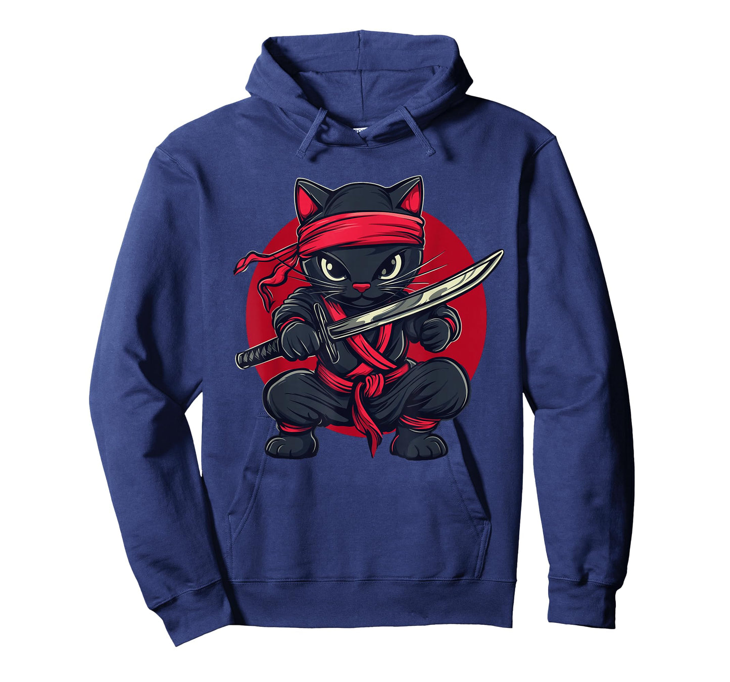 Cat Ninja Samurai Japan Japanese Flag Kawaii Funny Graphic T-Shirt