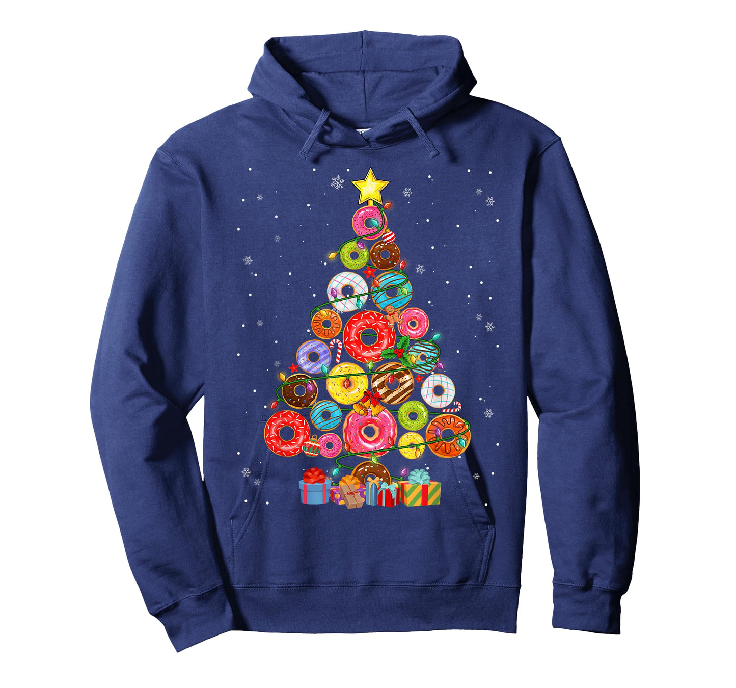 Funny Donuts Christmas Tree Lights Xmas PJS Boys Kids Girls T-Shirt