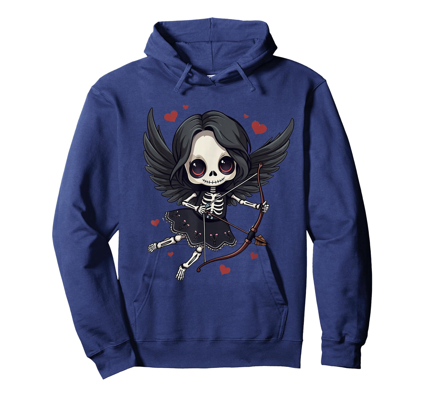 Gothic Anime Skeleton Cupid – Dark Valentine Kawaii Design T-Shirt