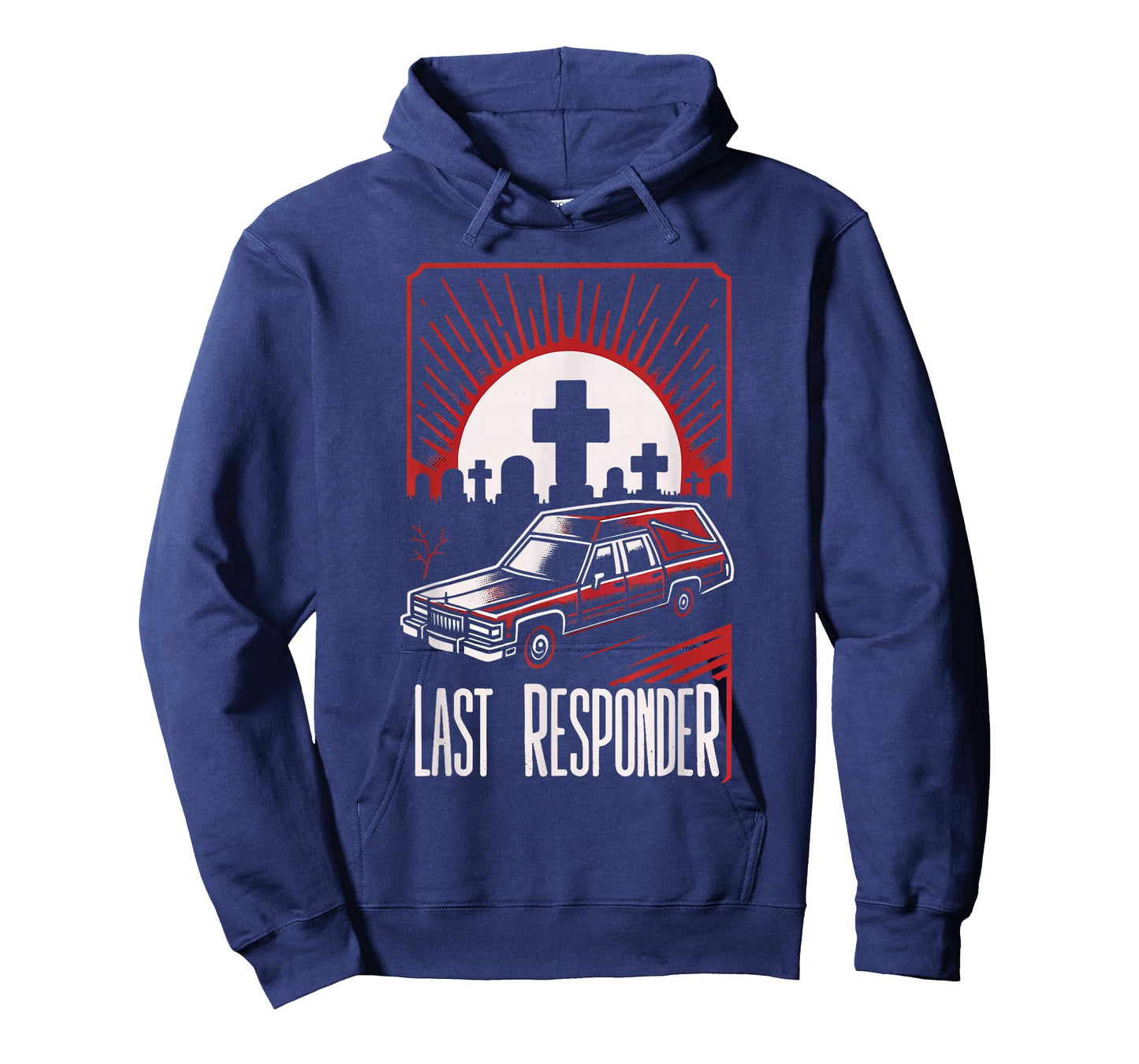 Last Responder Hearse Dark Humor Morbid Death Alt Funny Goth T-Shirt, Small, Black