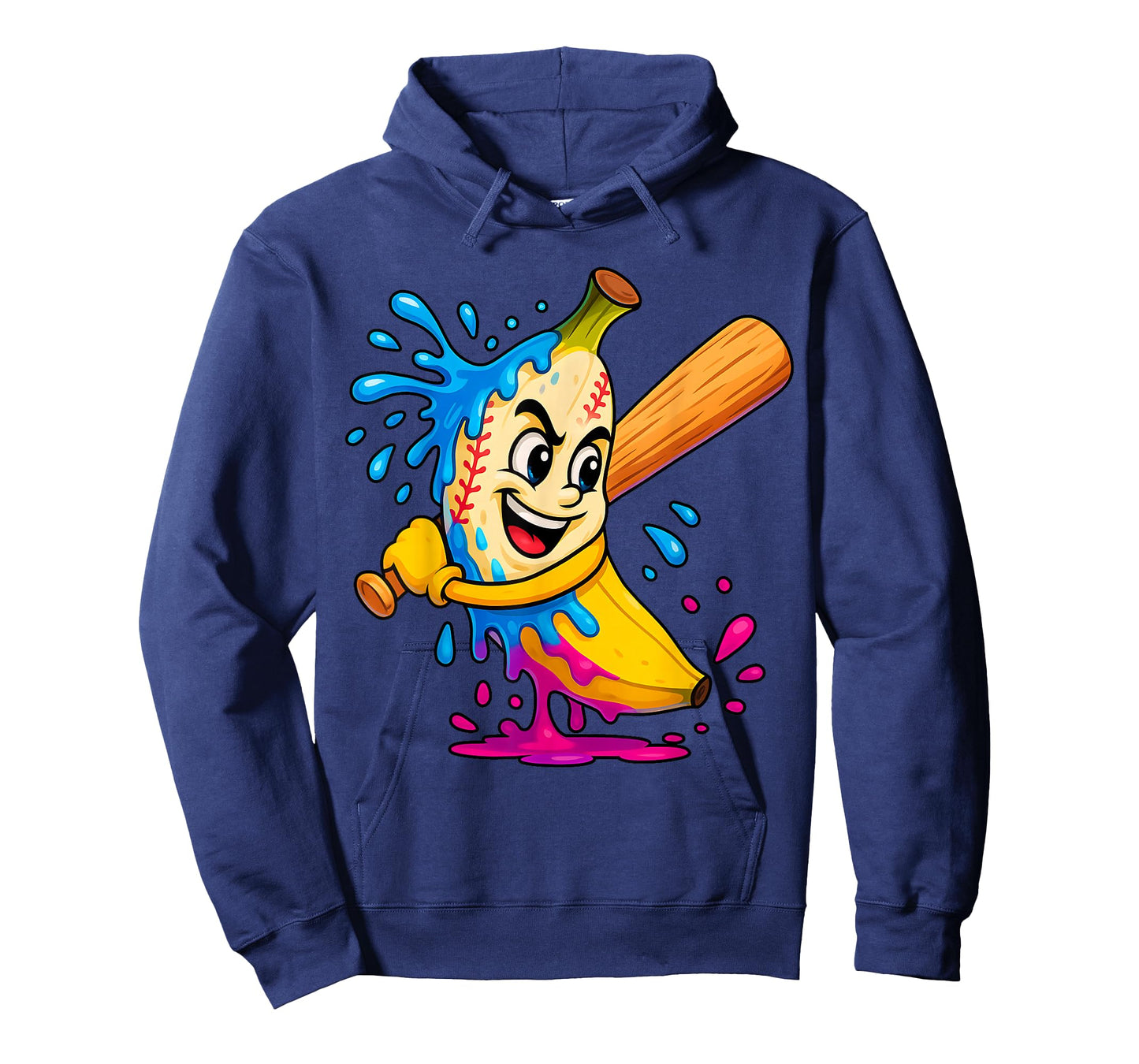 Funny Banana Baseball Ice Cream Drip Fruit Sport Player T-Shirt
