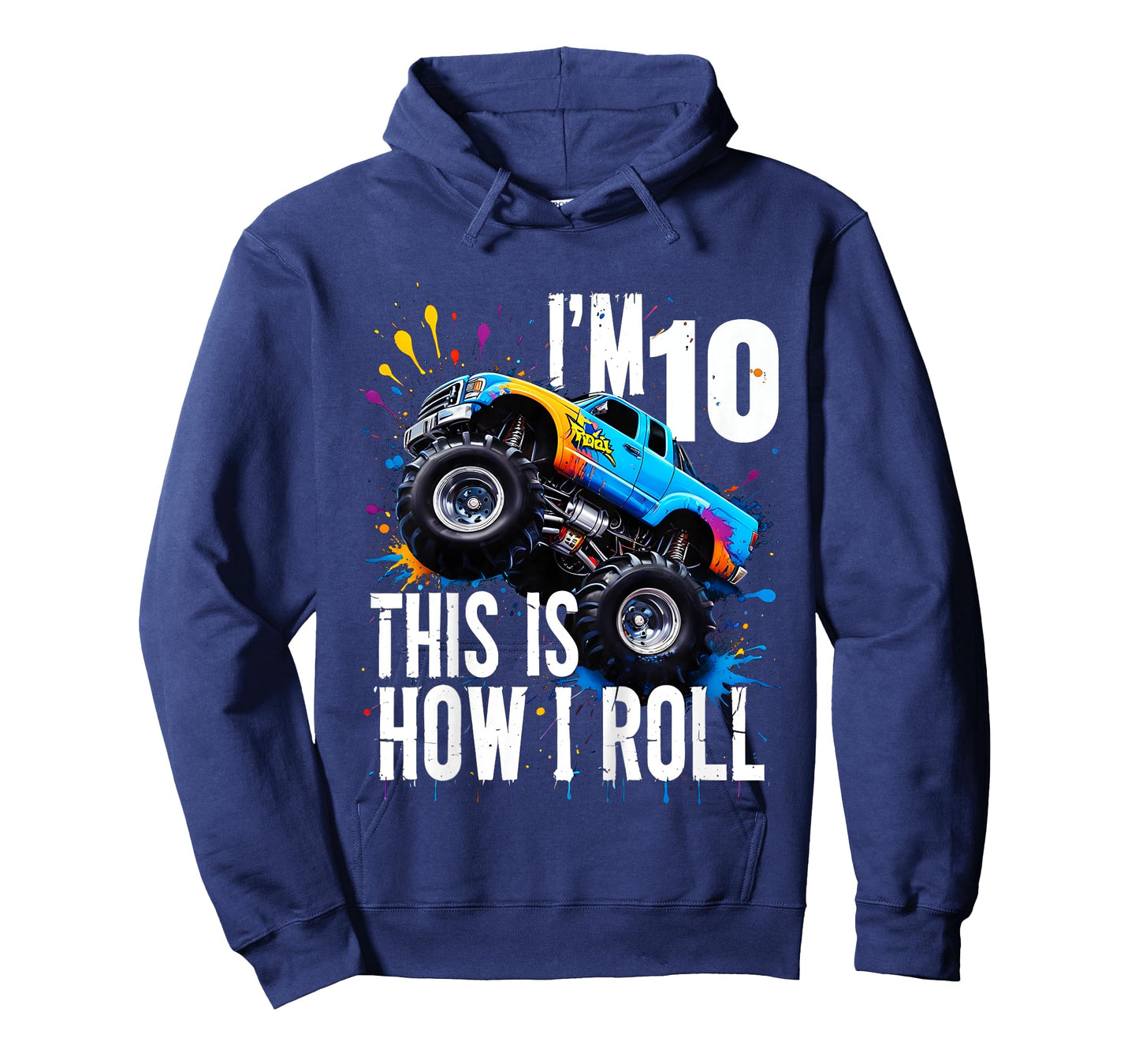 Kids I'm 10 This Is How I Roll Monster Truck Birthday 10th Years T-Shirt