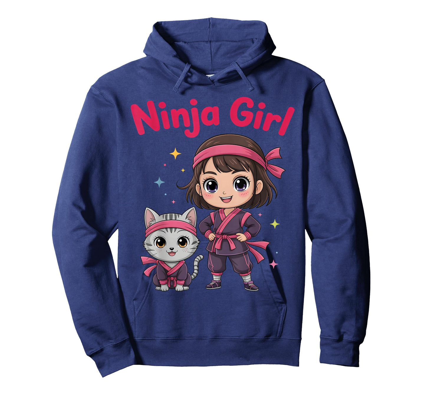 Ninja Girl & Cat Birthday Party Ninjas Warrior Costume Kids T-Shirt