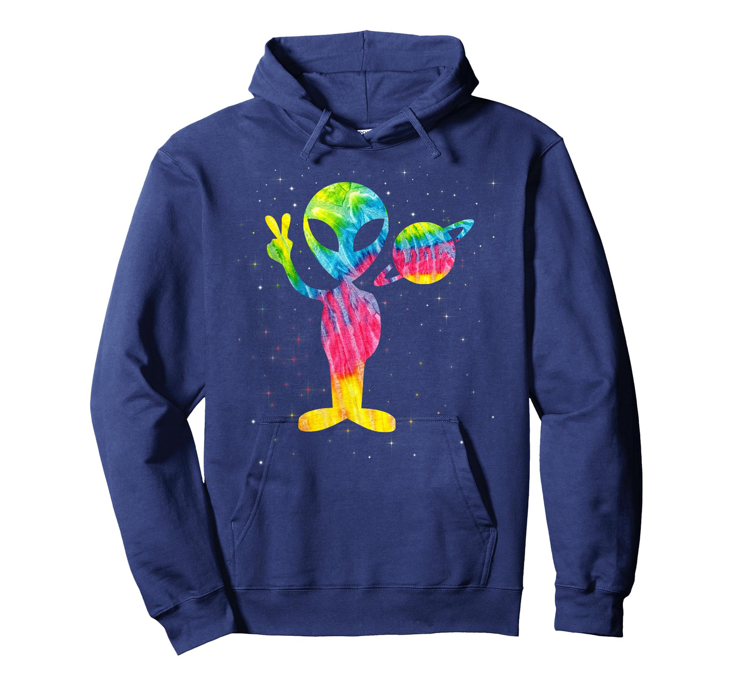 Vintage 1970s Tie Dye Groovy Alien Peace Retro T-Shirt