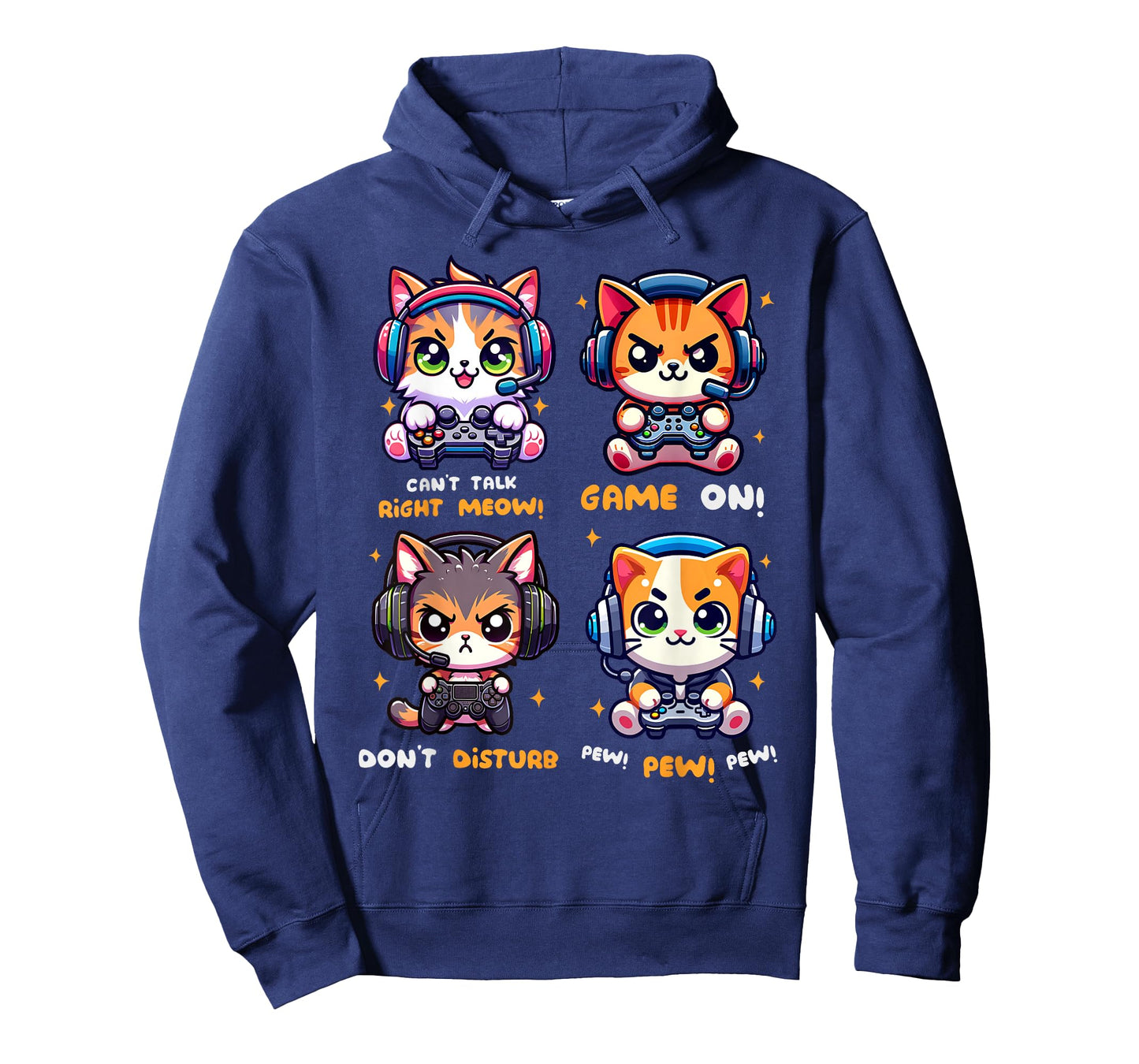 Gamer Cat Funny Gaming Video Games Pew Boys Girls Kids Teens T-Shirt