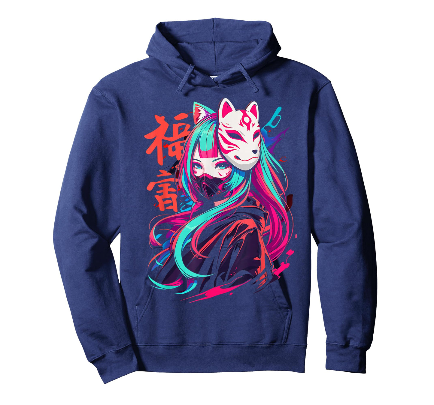 Anime Manga Cyberpunk Aesthetic Techwear Harajuku Kitsune T-Shirt