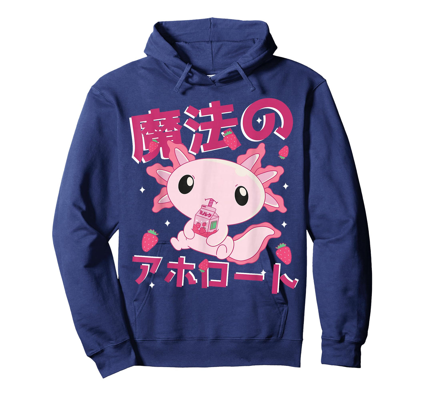 Kawaii Axolotl Strawberry Milk Shake Japanese Anime T-Shirt