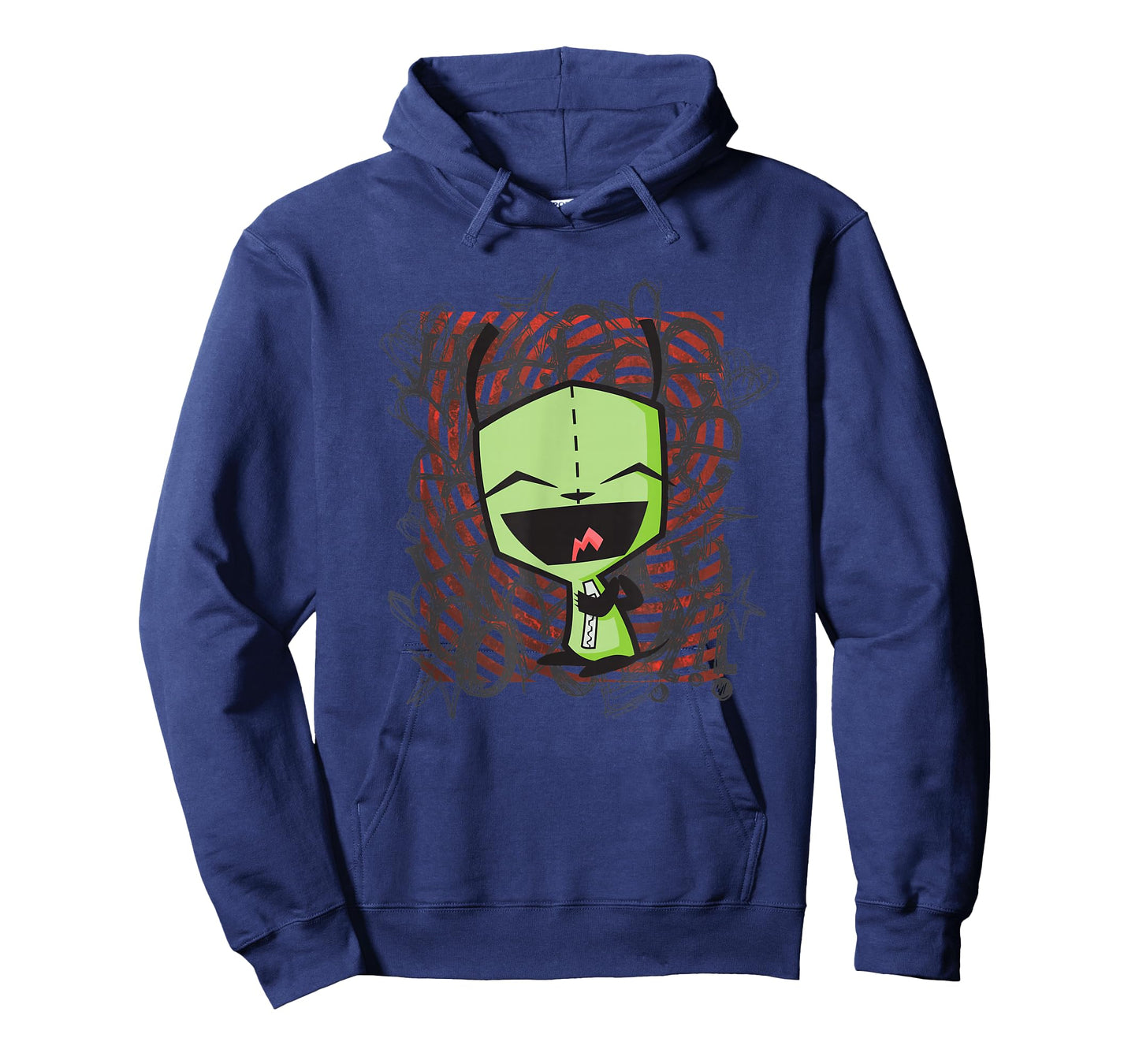Invader Zim T-Shirt - Women's Black Cartoon Alien Applique T-Shirt - Small
