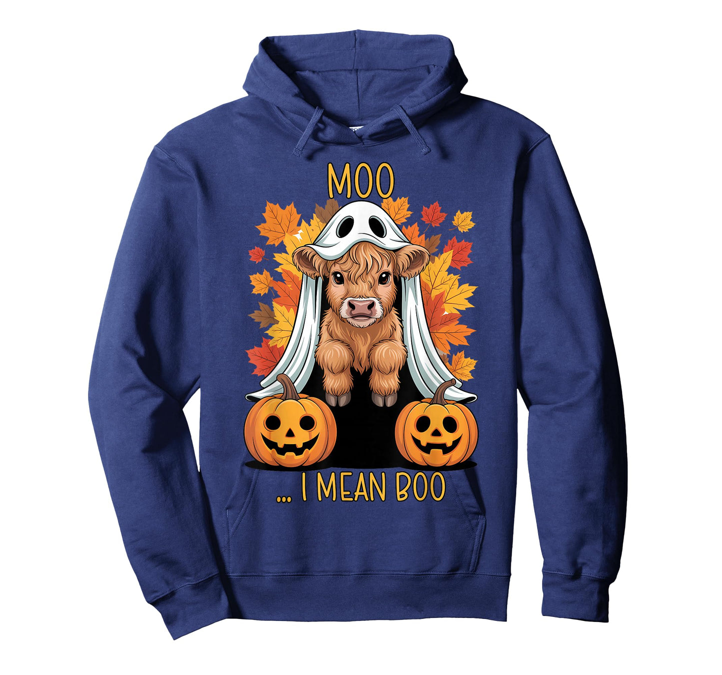 Moo I Mean Boo, Funny Ghost Highland Cow Halloween T-Shirt