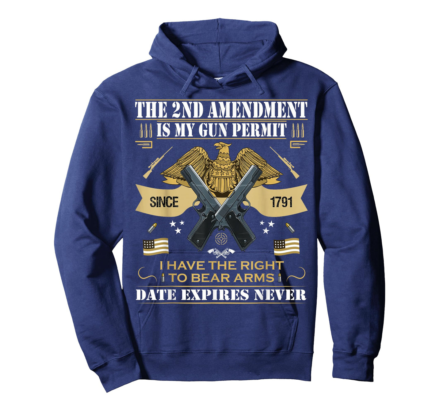 Pro Gun Second Amendment is My Gun Permit USA American Flag T-Shirt