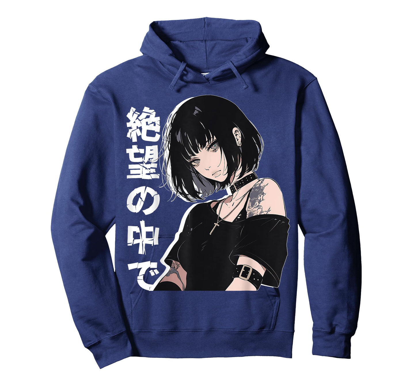 In Despair Emo Anime Girl Alt Aesthetic Kanji Text T-Shirt