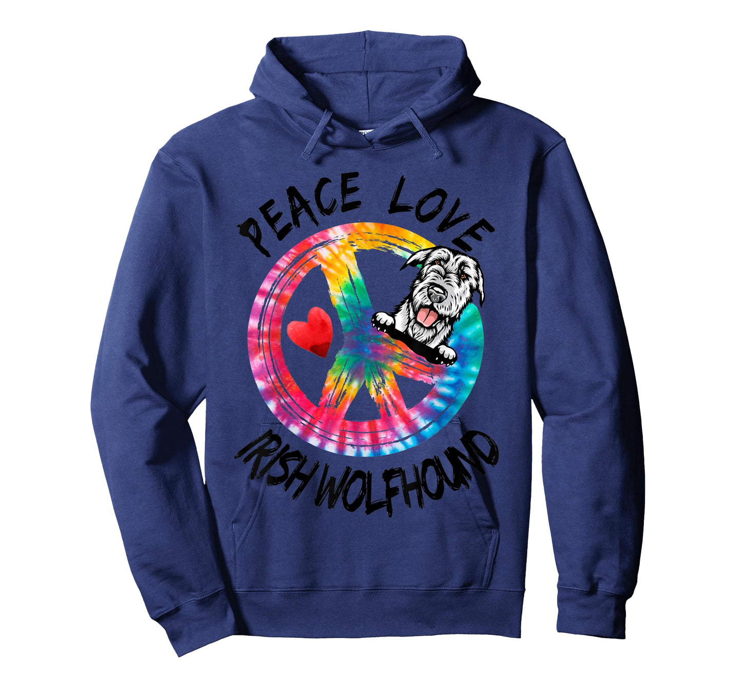 Peace Love Irish Wolfhound Tie Dye Rainbow Dog Lover Gifts T-Shirt
