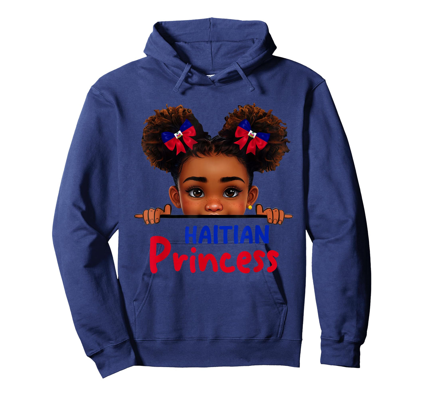 Cute Melanin Haitian Princess Haiti Flag for Girls Kids T-Shirt