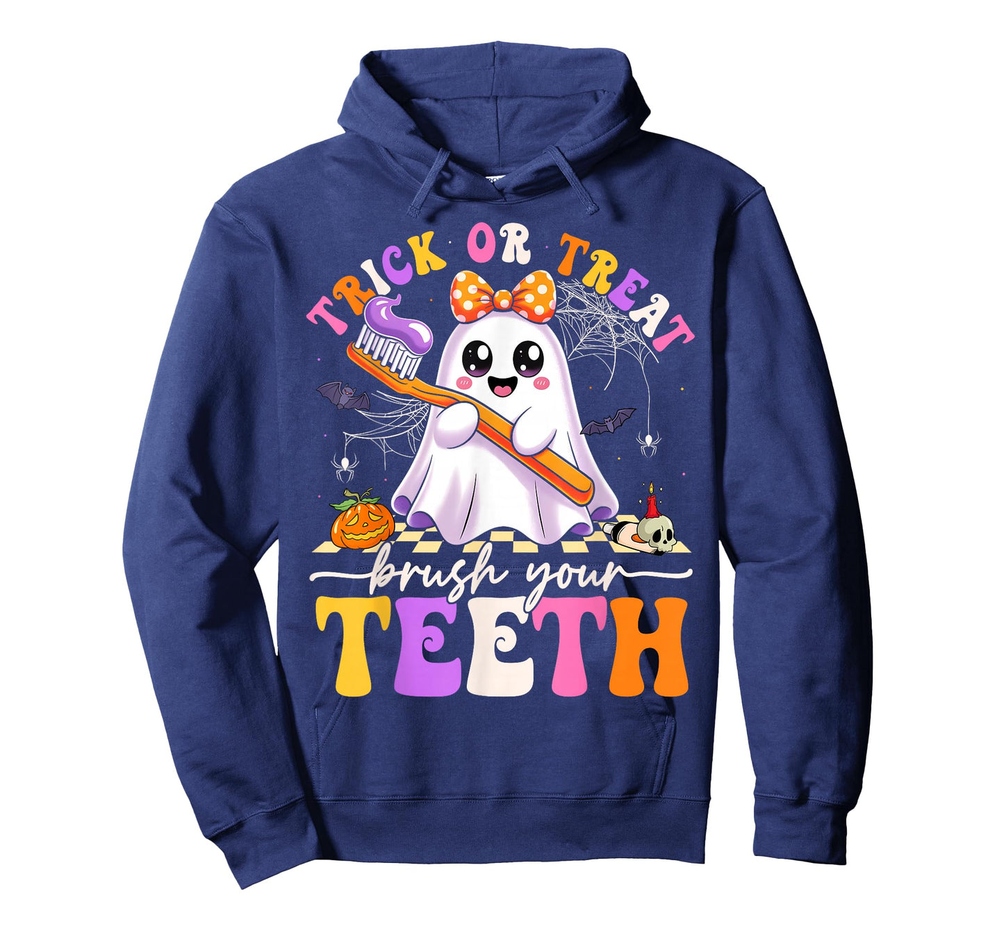 Funny Ghost Boo Halloween Trick Or Treat Brush Your Teeth T-Shirt