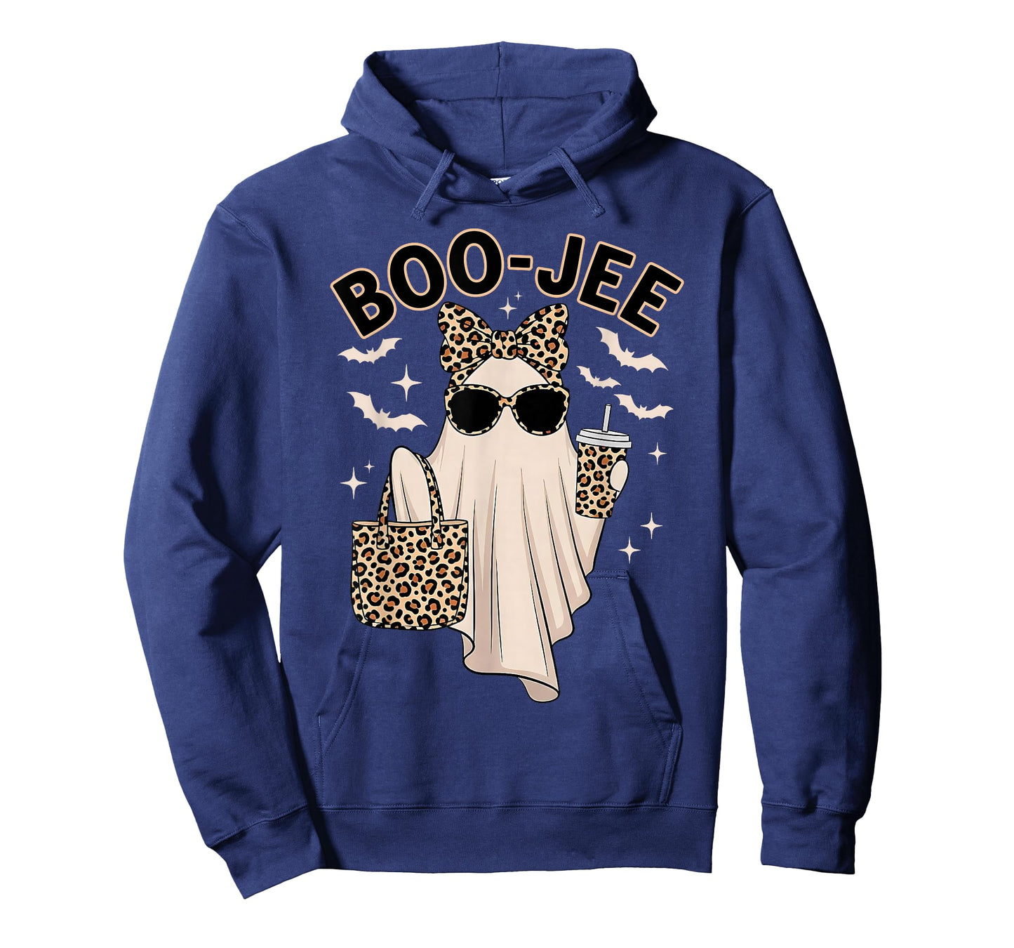 Cute Leopard Boo JEE Ghost Coffee Halloween Costume Women T-Shirt