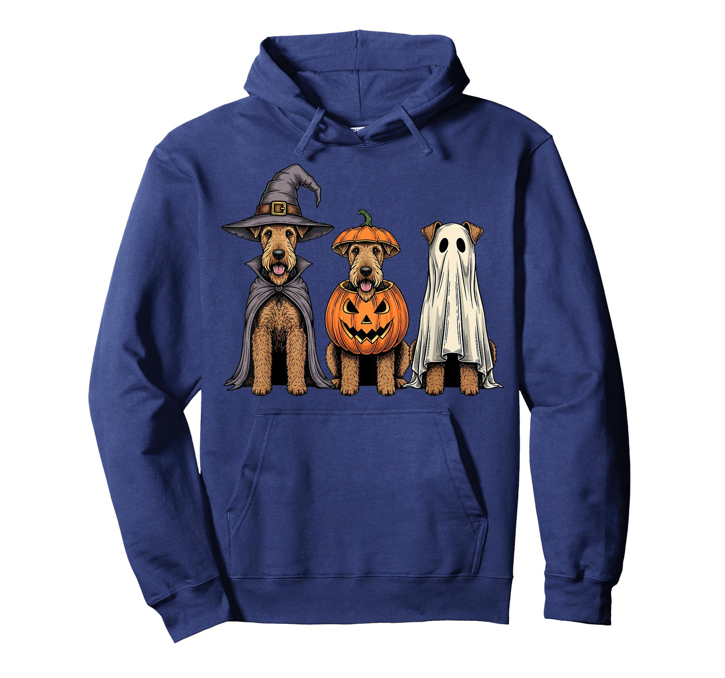 Spooky Ghost Airedale Terrier Pumpkin Halloween Dog Lover T-Shirt