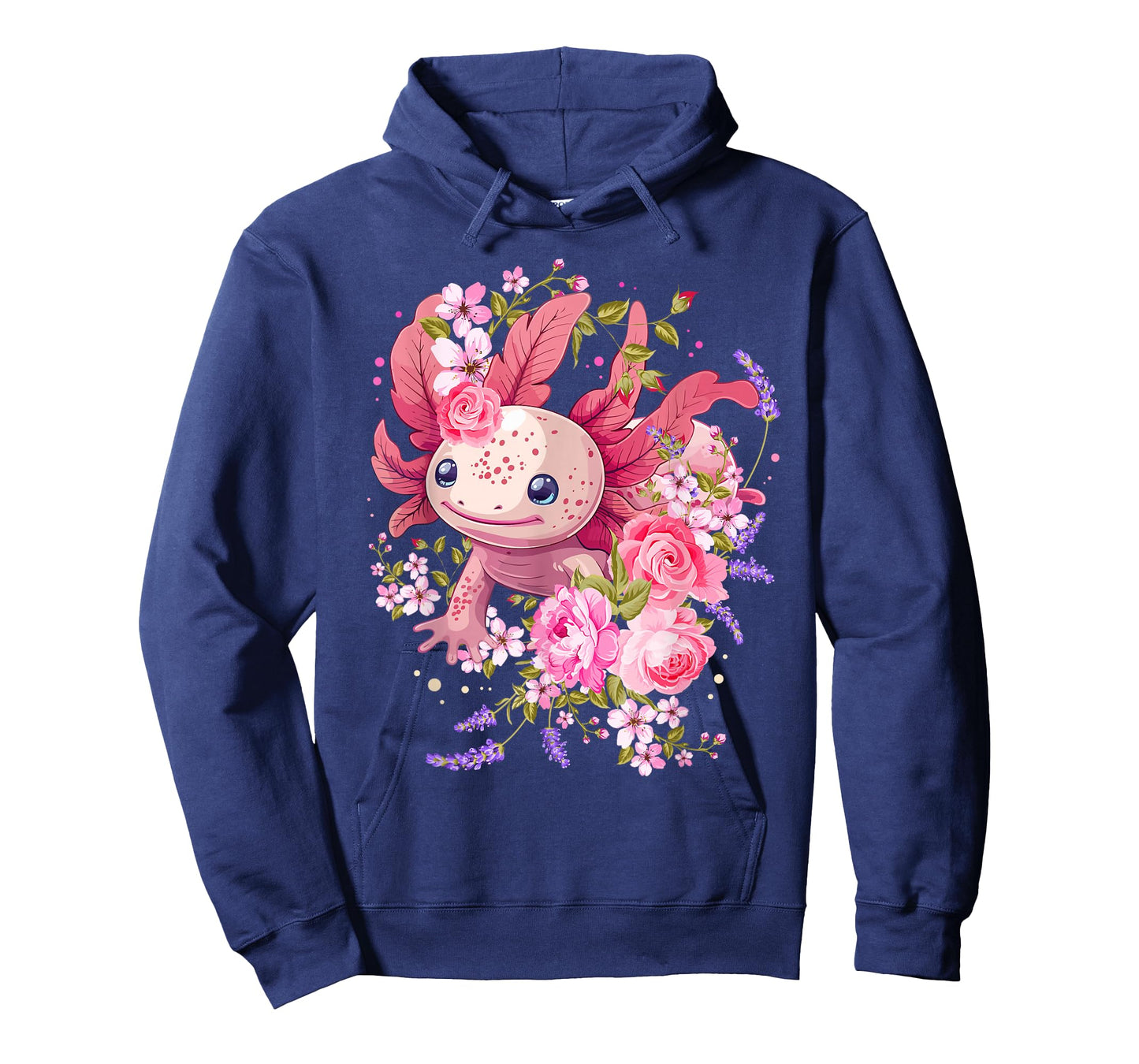 Axolotl Shirts For Girls Women Kids Kawaii Anime Cute Floral T-Shirt
