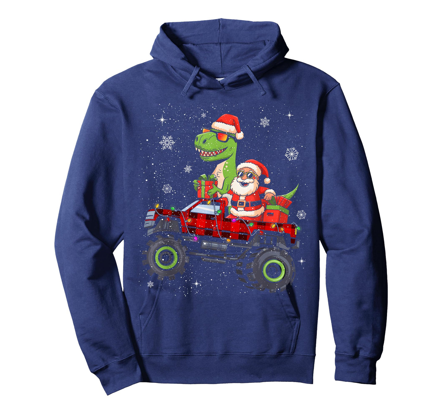 Christmas Family Santa Truck Dinosaur Men Boys Kids Toddler T-Shirt