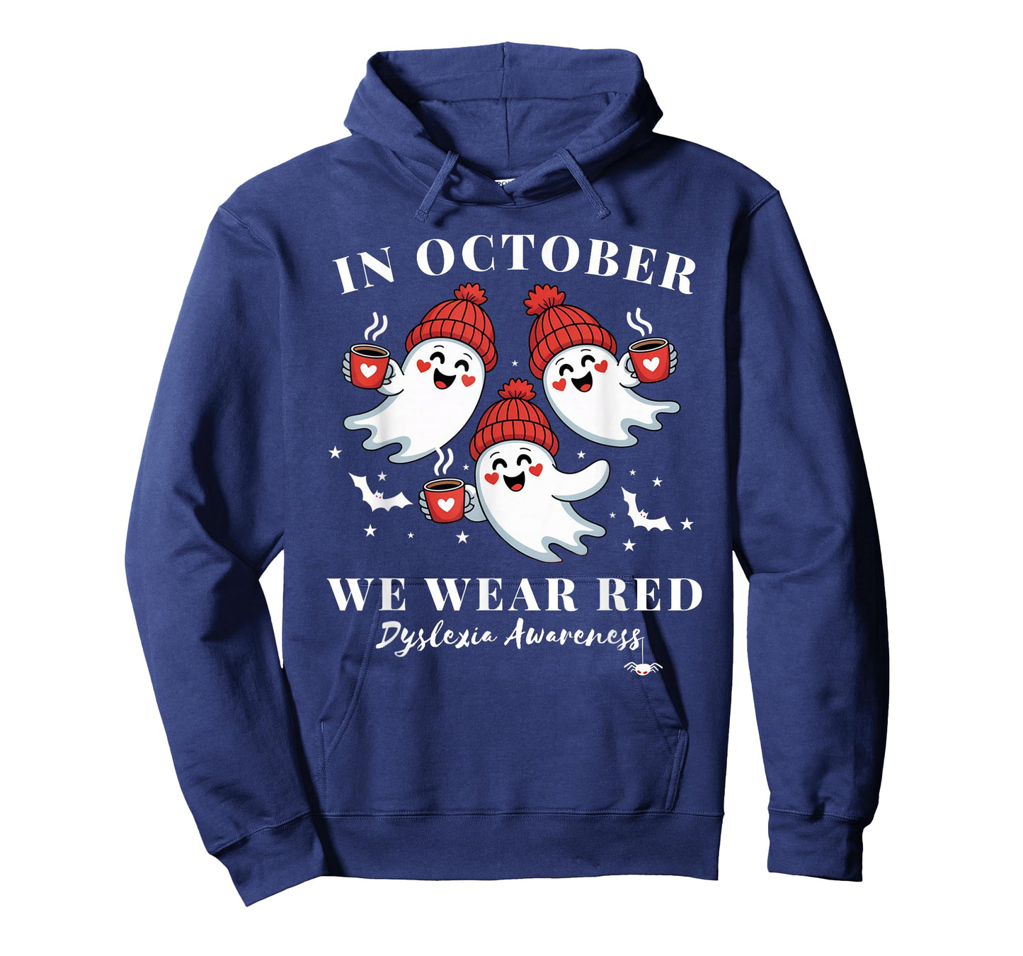 in October we wear red Dyslexia Awareness Halloween Ghost T-Shirt