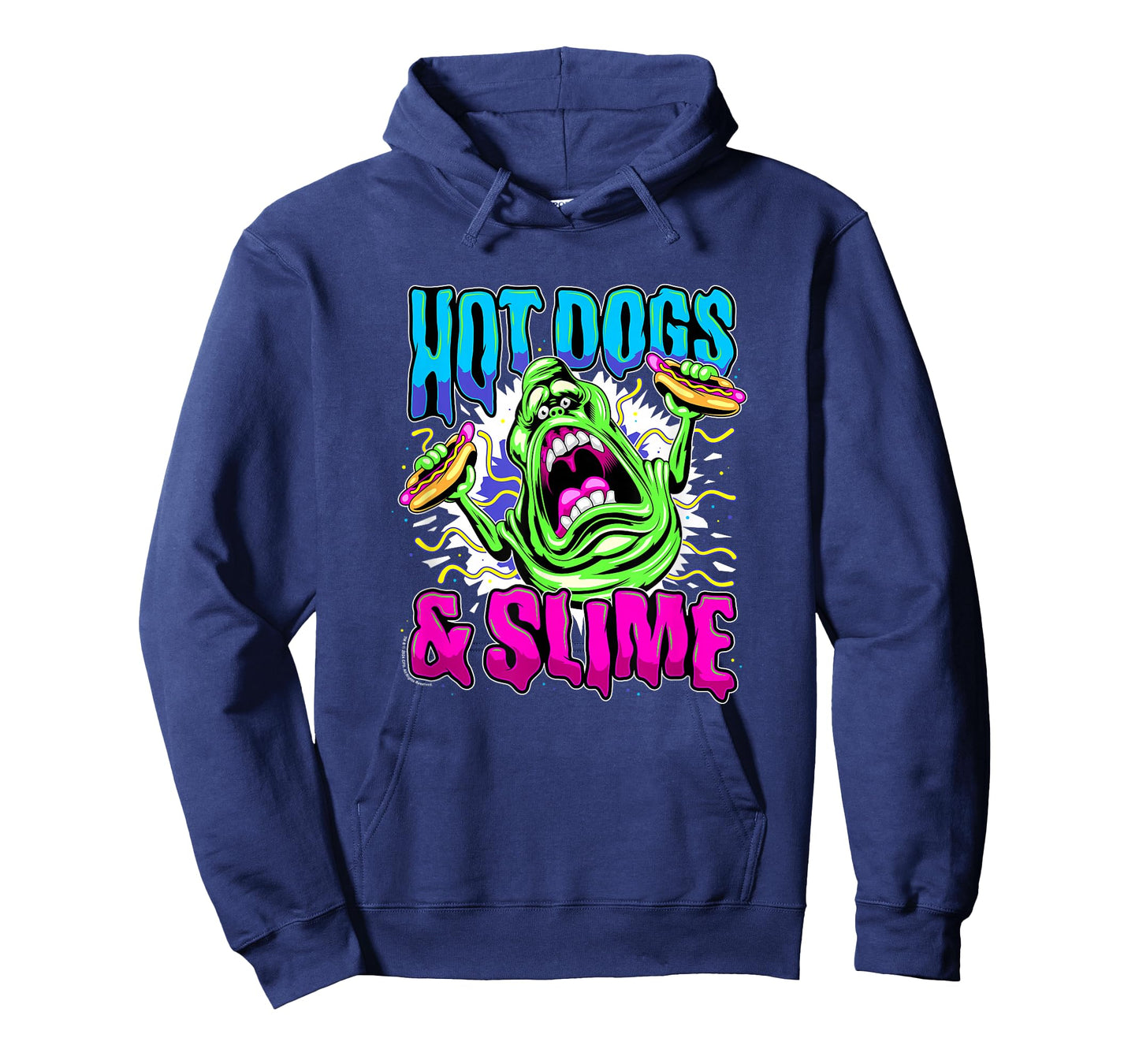 Ghostbusters Vintage Slimer Retro Hot Dogs & Slime Logo T-Shirt