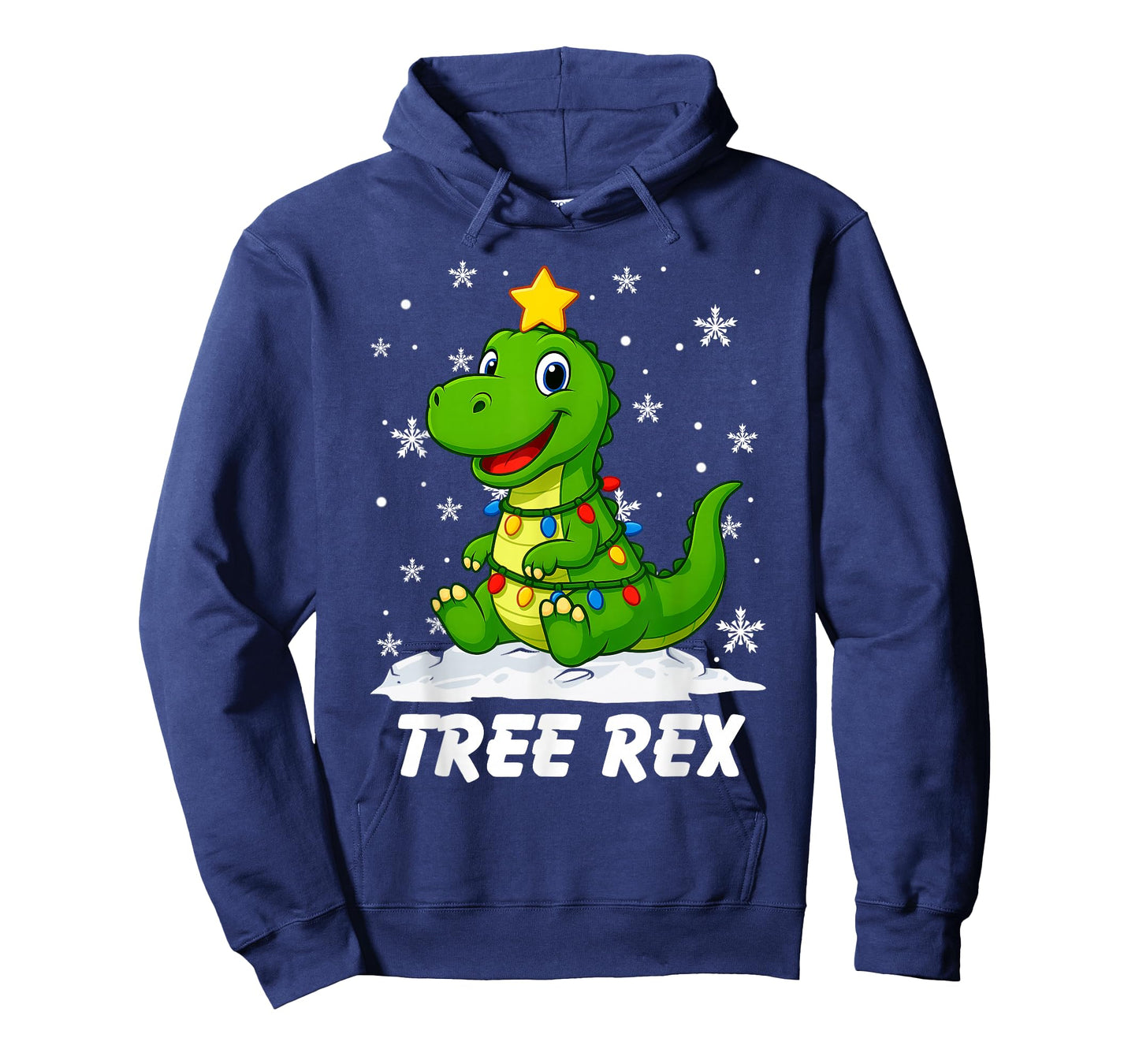 Tree Rex Dinosaur T Rex Christmas Tree Lights Xmas Boys Kids T-Shirt