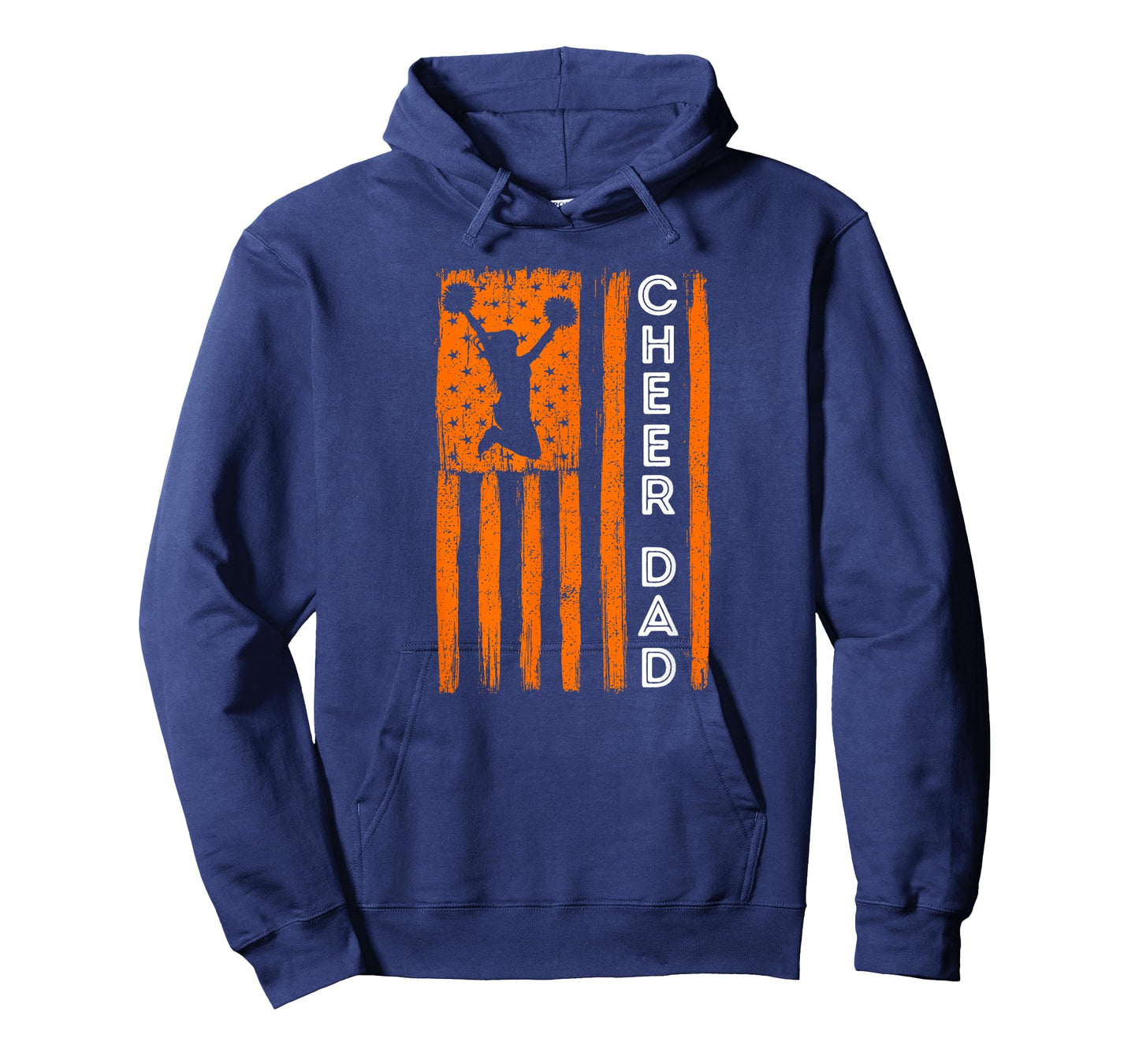 Cheer Dad Orange Cheerleading Flag T-Shirt