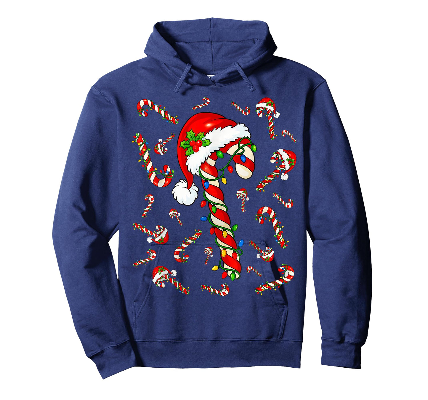 Red and White Candy Cane Santa Christmas Xmas Lights T-Shirt