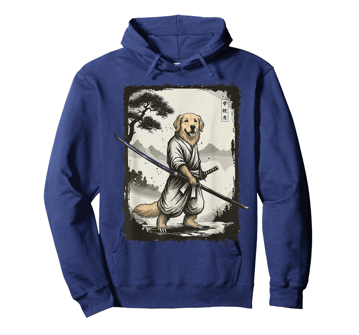 Samurai Dog Japanese Shirts for Men Warrior Vintage T-Shirt