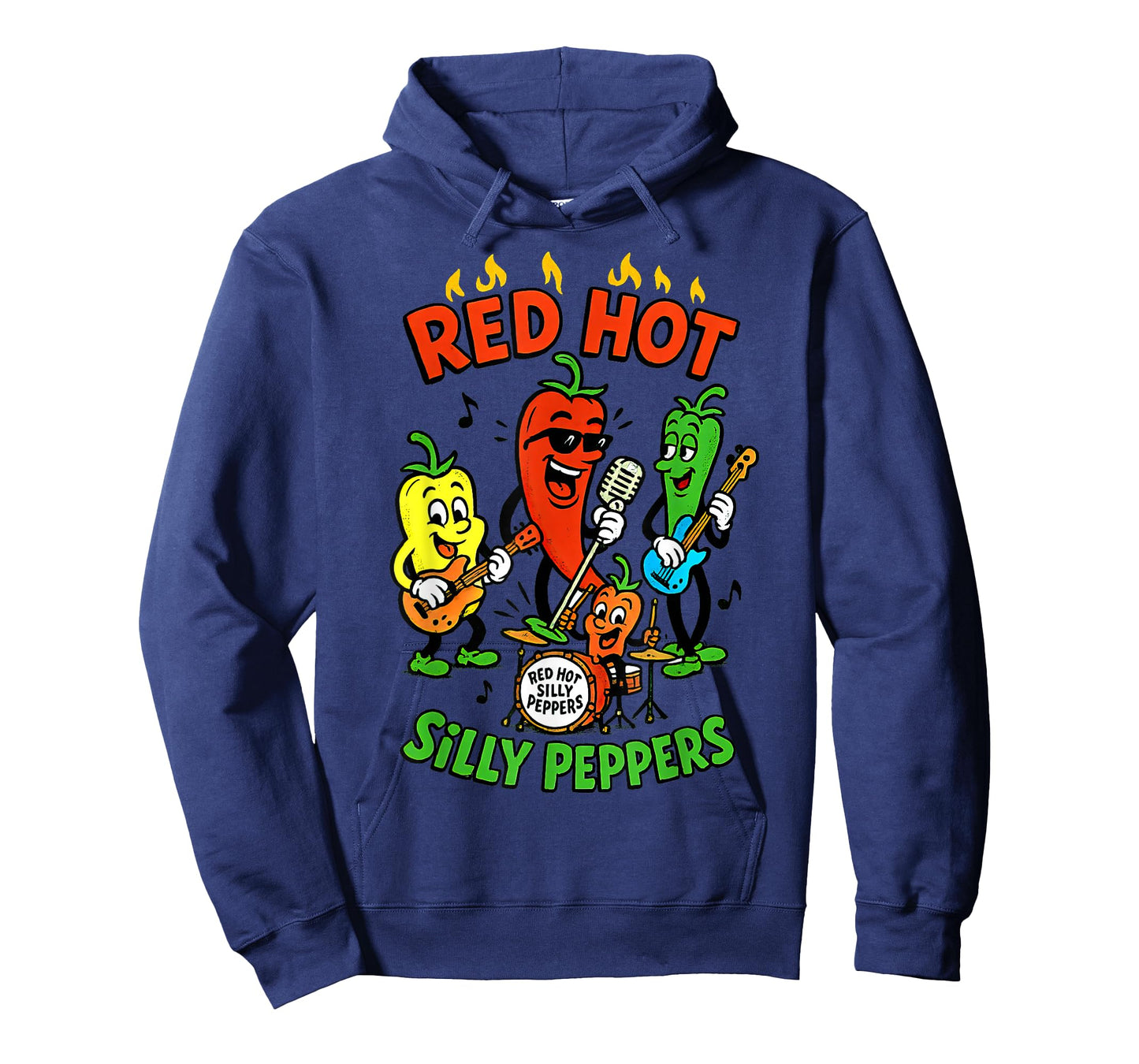 Red Hot Silly Peppers Vintage Cartoon | Funny Veggie Band T-Shirt