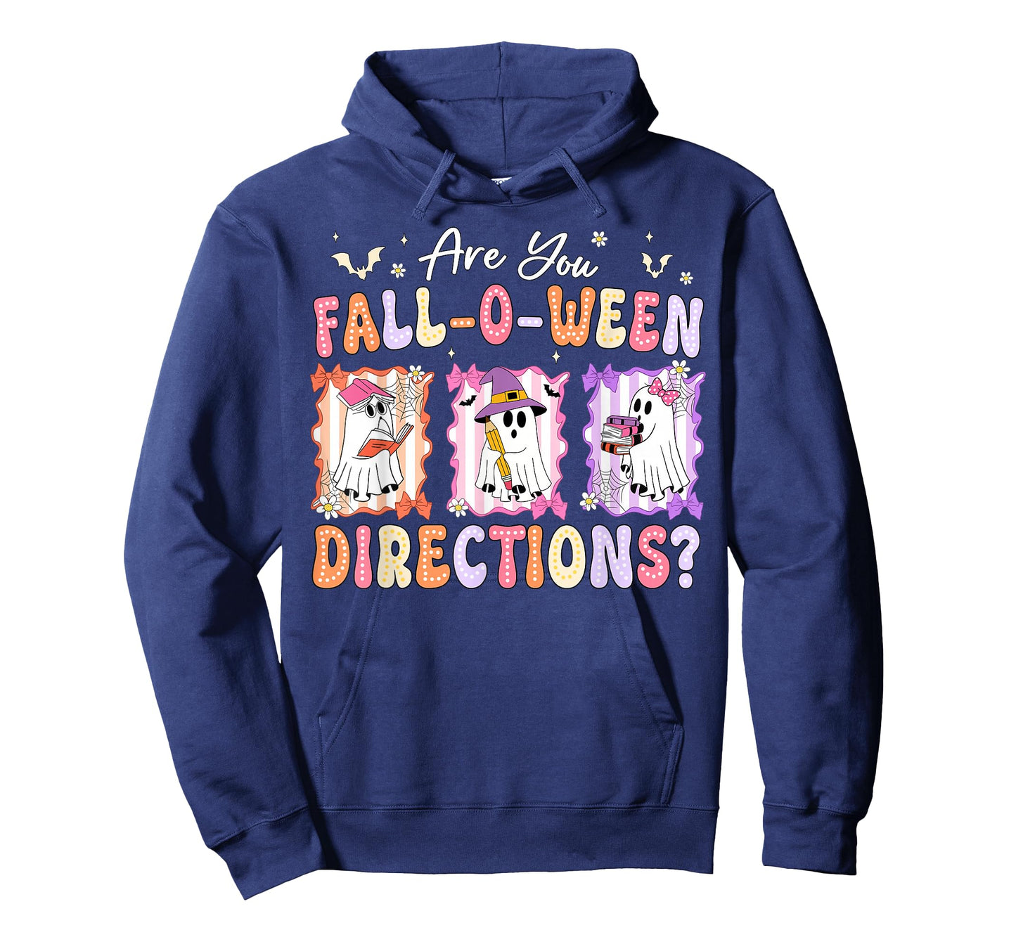 Retro are You Fall O Ween Directions Teacher Halloween Ghost T-Shirt