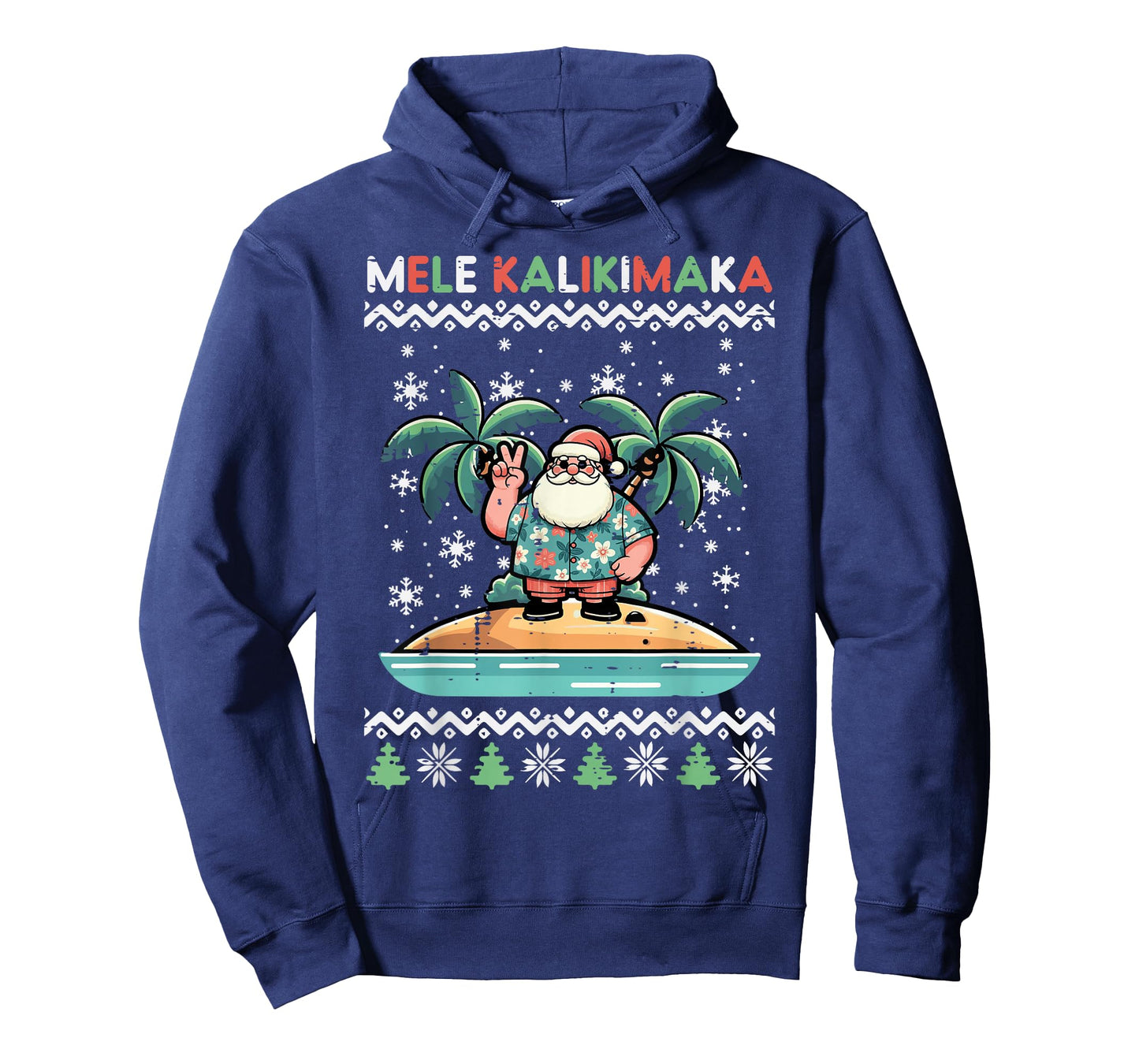 Christmas Santa Beach Mele Kalikimata Xmas Men Women Kids T-Shirt