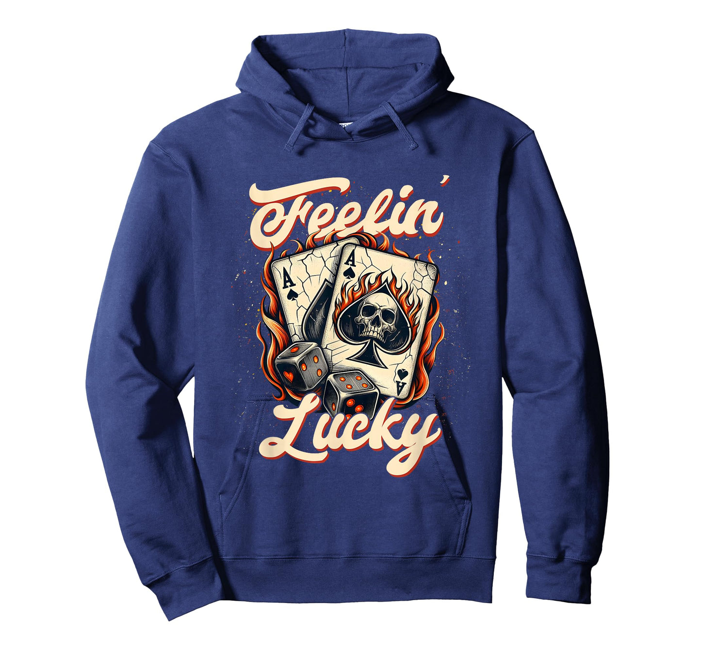 Feelin Lucky Gambling Casino Cards and Dice, Cards Skul T-Shirt