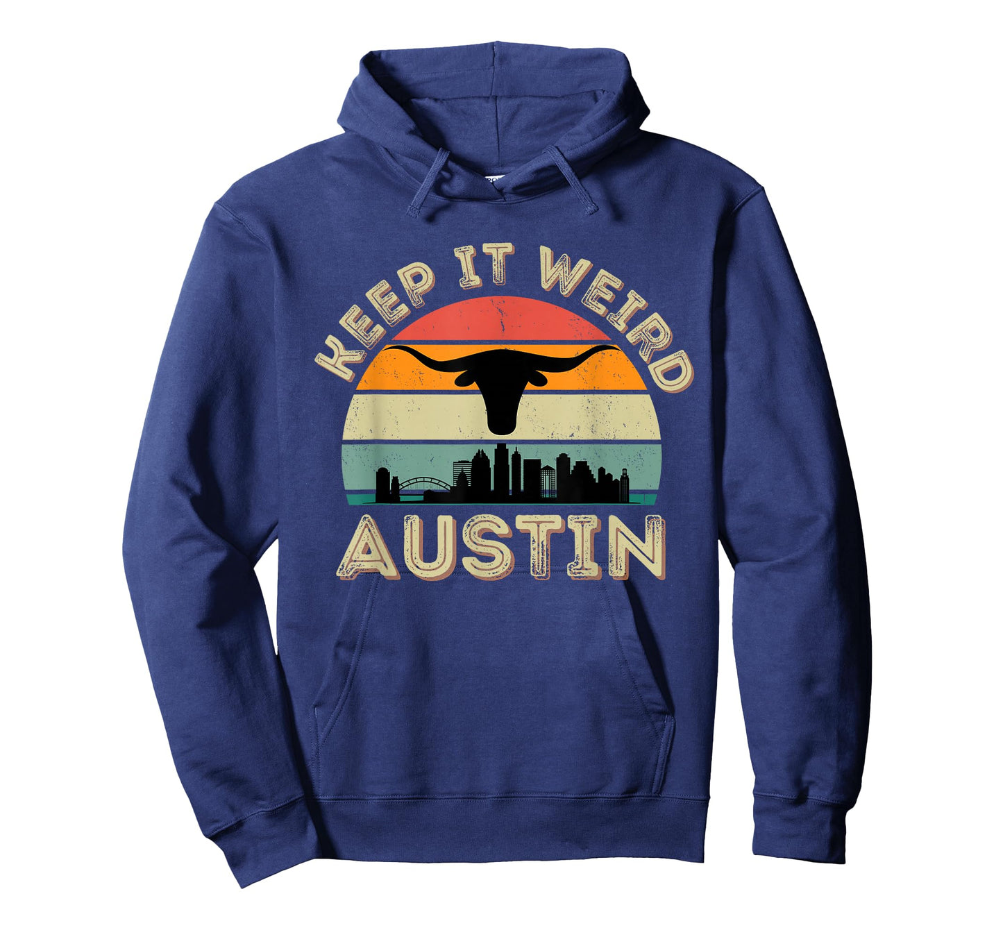 Vintage Austin, Texas Keep It Weird Longhorn Sunset Gift T-Shirt