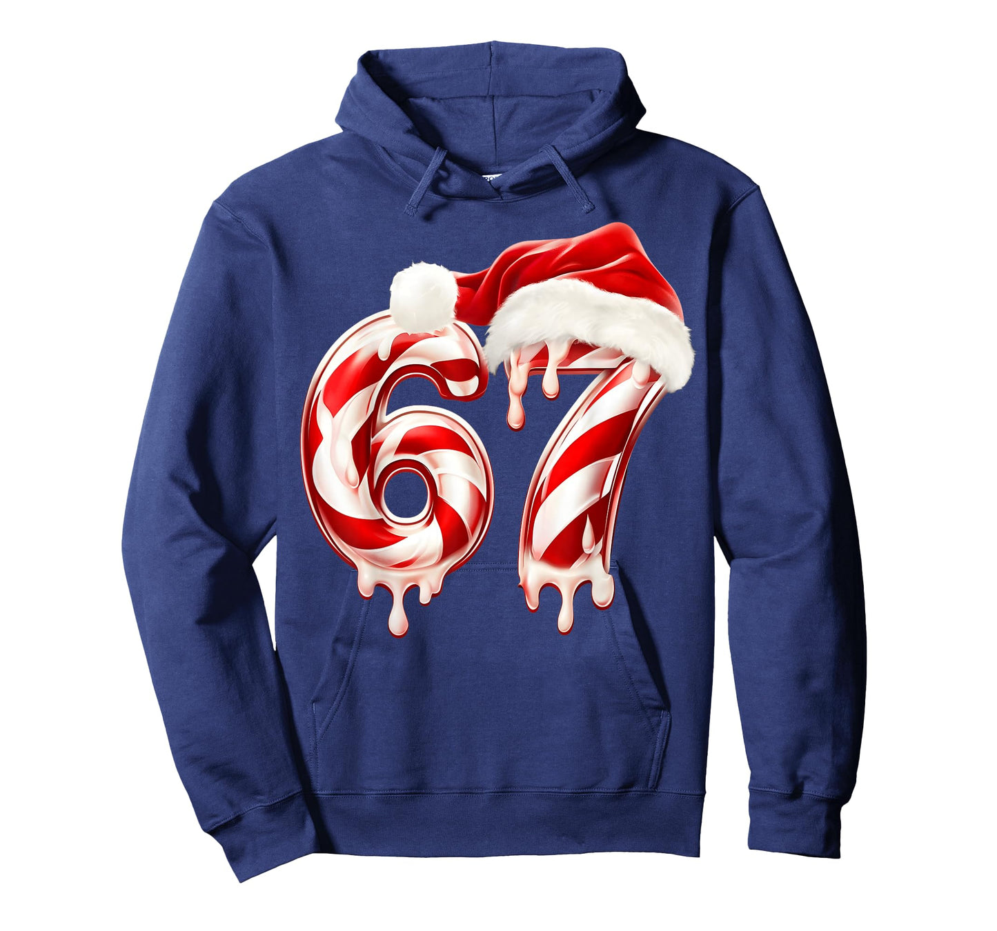 Melting Candy Cane 67 Christmas Design, Santa Hat Holiday T-Shirt