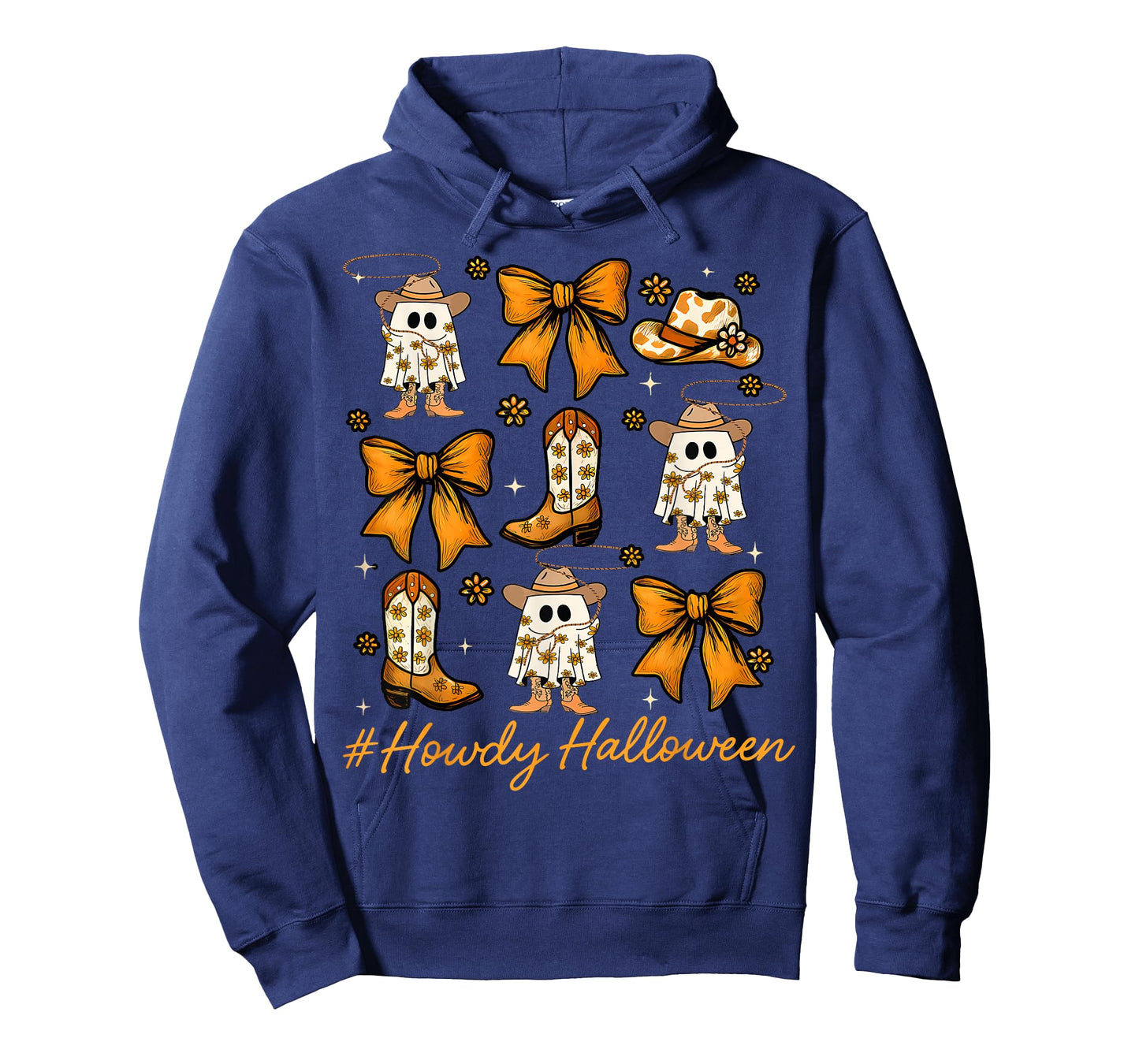 Retro Howdy Halloween Coquette Bow Pumpkin Ghost Spooky Boo T-Shirt