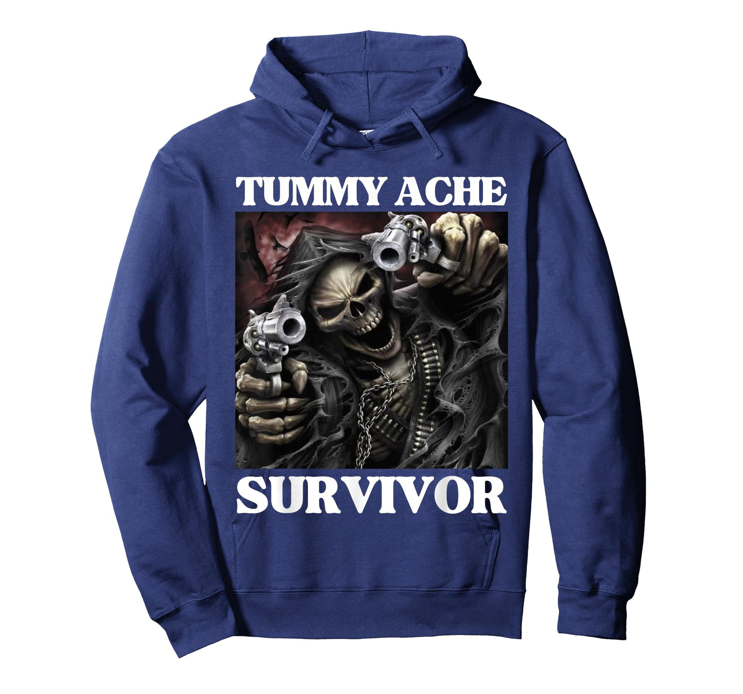 Tummy Ache Survivor Funny Cool Edgy Hard Skeleton Meme T-Shirt